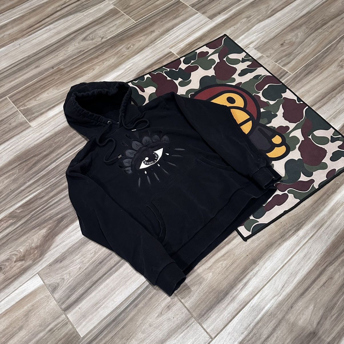 Kenzo Kenzo Paris Black Eyeball Embroidered Hoodie Size L / US 10 / IT 46 - 2 Thumbnail
