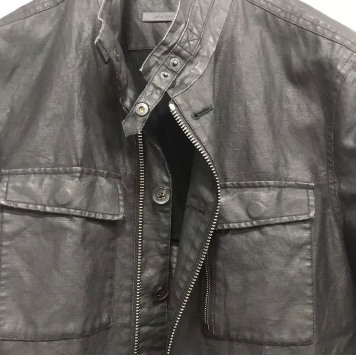 John Varvatos Coated Linen Moto jacket EU 50 USA 40 Size US M / EU 48-50 / 2 - 5 Thumbnail