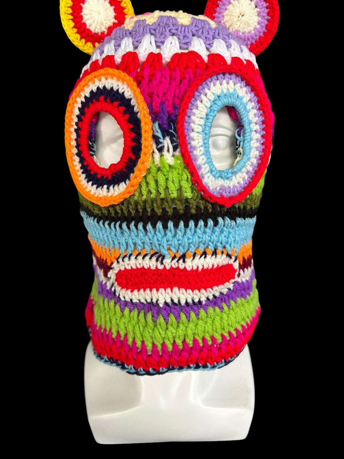 Japanese Brand × Kapital × Vintage Very Rare Crochet Knitted Handmade Balaclava Masked ☠️☠️ Size ONE SIZE - 7 Thumbnail