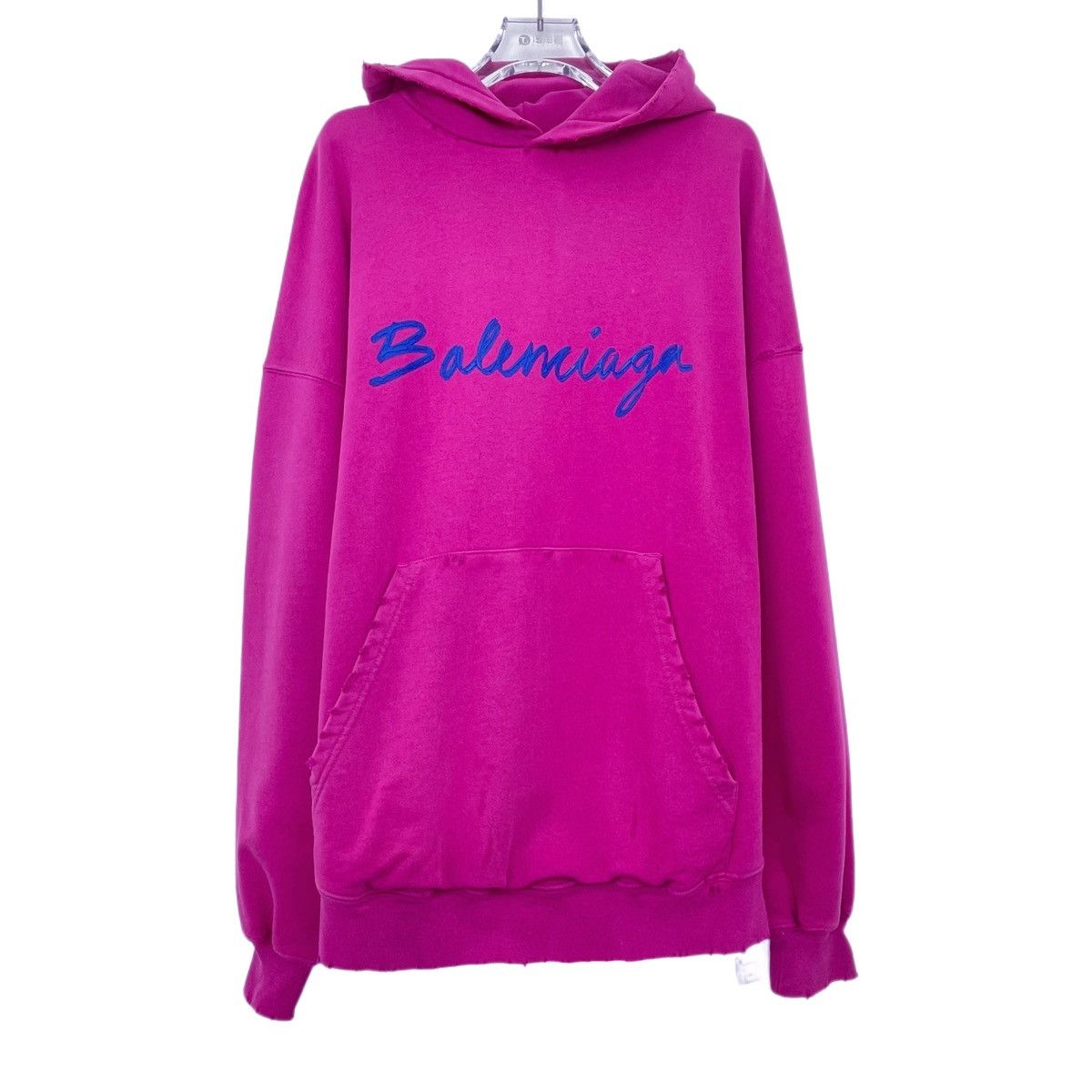 Balenciaga Balenciaga Logo Embroidered Hoodie Women's Rose Red K26WX Size L / US 10 / IT 46 - 1 Thumbnail