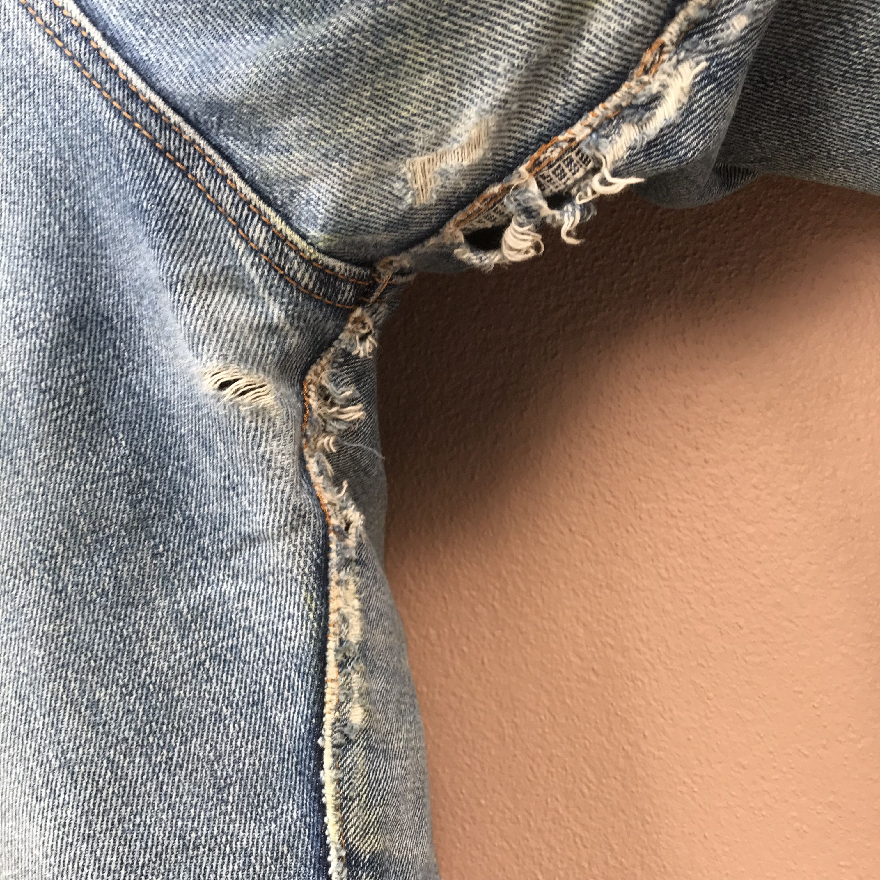 Denime Denime Selvedge Jeans Distressed Ripped Workwear Size US 30 / EU 46 - 13 Thumbnail