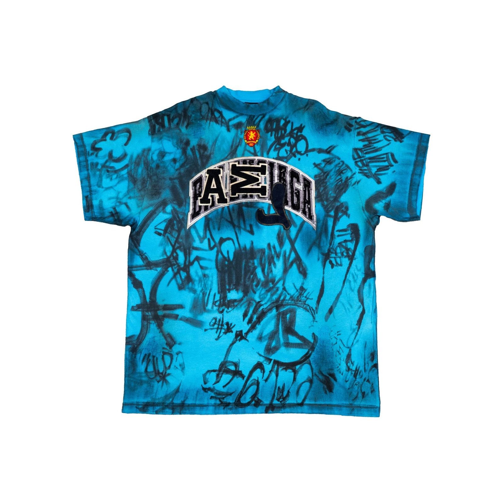 Balenciaga Skater Graffiti T-Shirt 'Blue' Size US L / EU 52-54 / 3 - 1 Thumbnail
