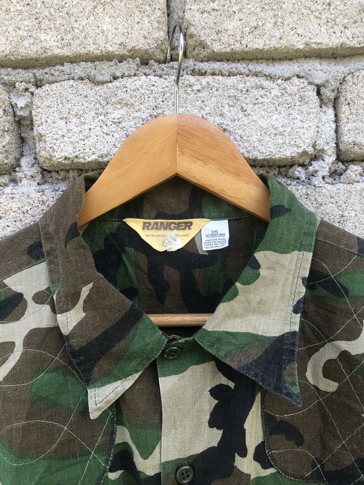 Vintage Vintage 80s Ranger Camo Army Button Up Shirts Size US XXL / EU 58 / 5 - 6 Thumbnail