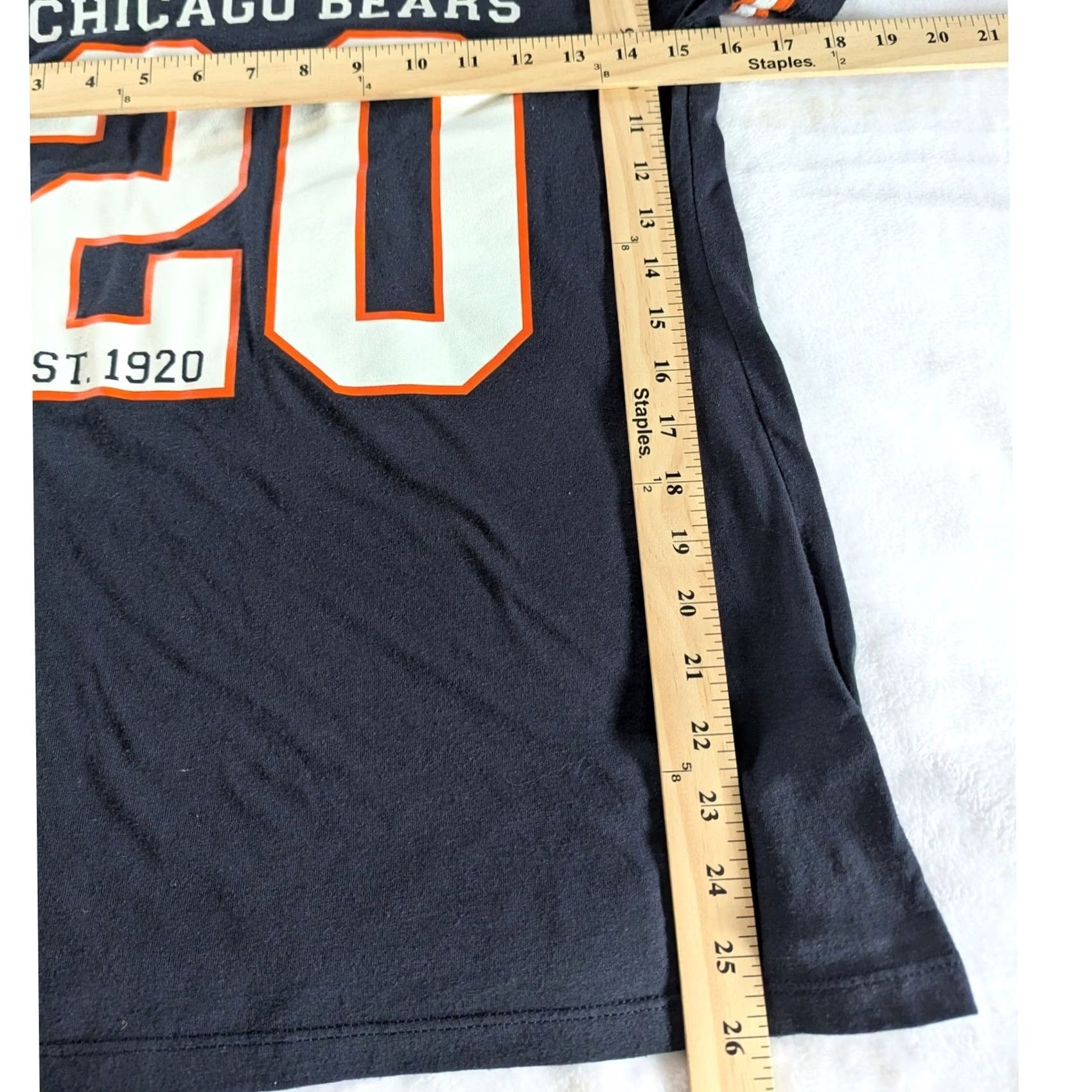 NFL NFL Chicago Bears #20 Women's V Neck T Shirt Sz M Orange & White Contrast Stripe Size M / US 6-8 / IT 42-44 - 4 Thumbnail