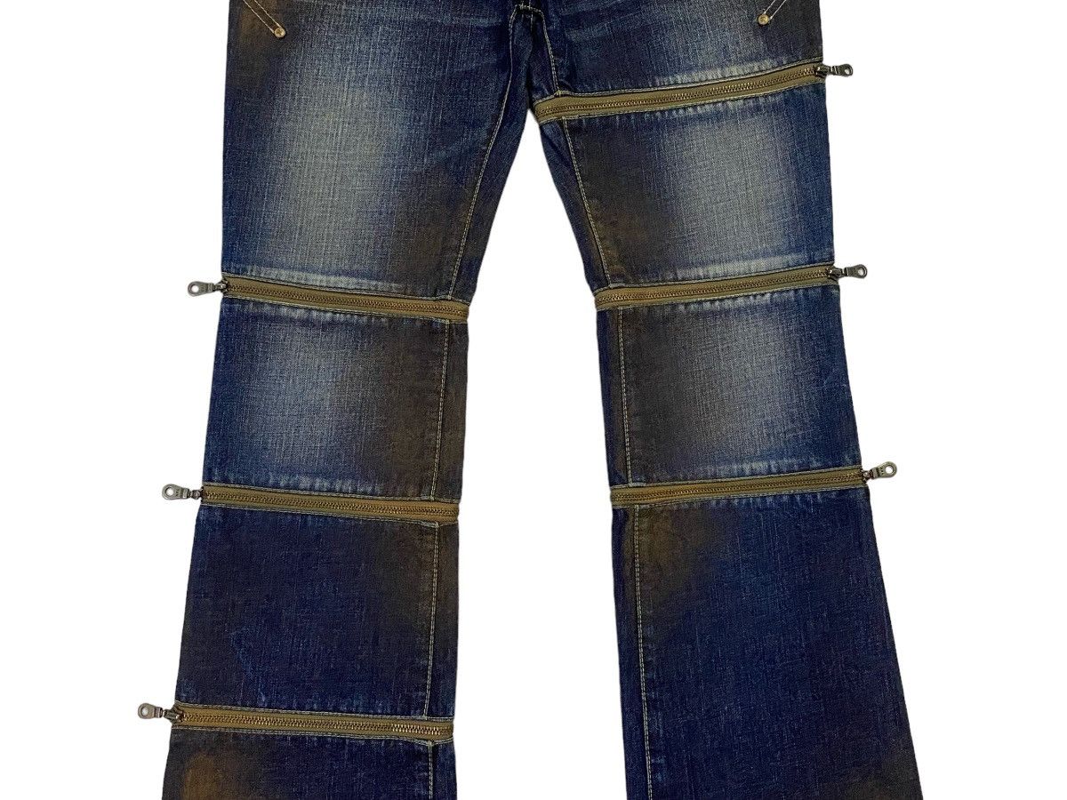 Beauty Beast Rare‼️Empire of the Baal Flare Multi-Zip Denim Jeans Size 30" / US 8 / IT 44 - 18 Thumbnail