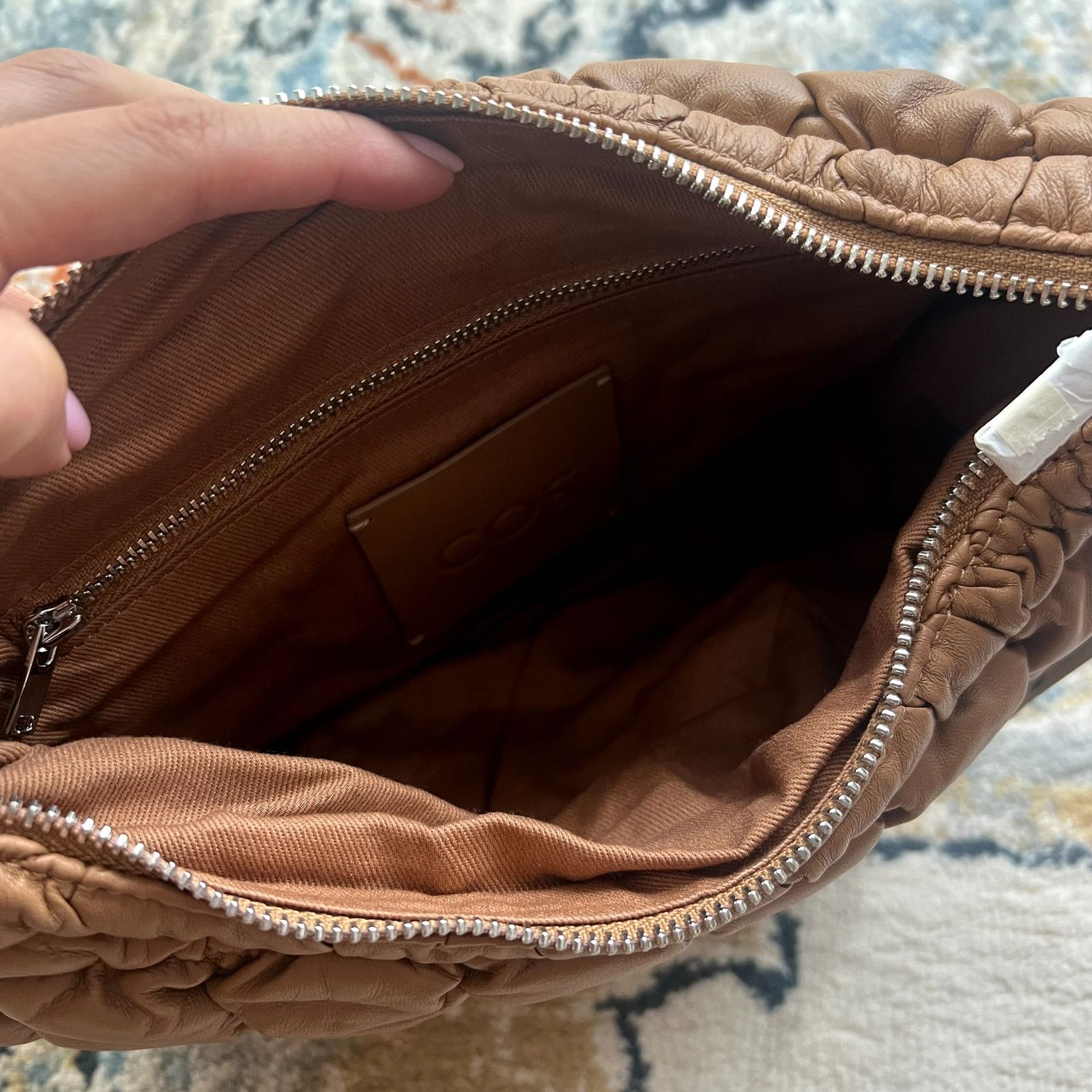Cos Cos quilted mini bag dark beige leather Size ONE SIZE - 4 Thumbnail