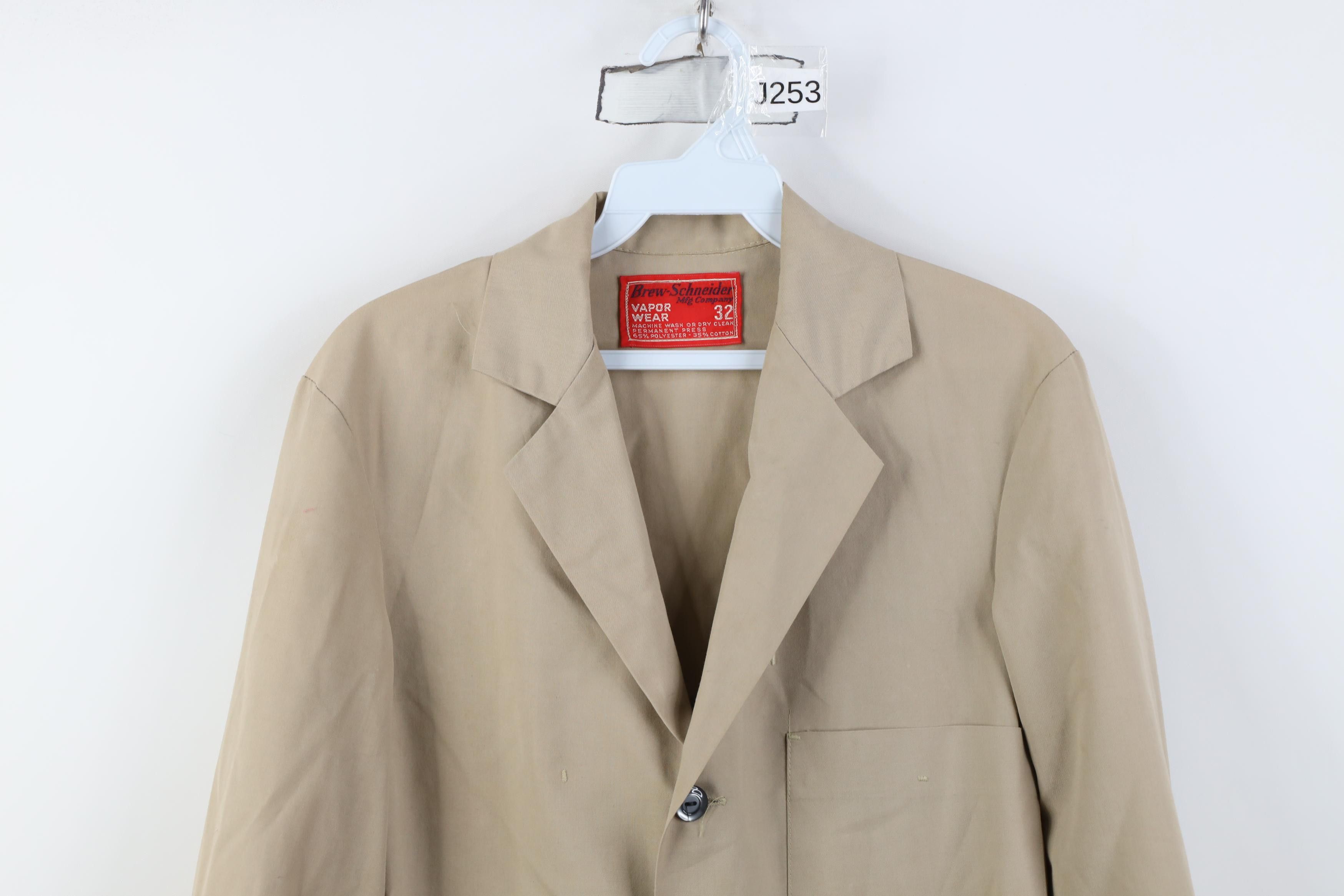 Vintage Vintage 60s 70s Button Work Suit Blazer Jacket Beige USA Size XS / US 0-2 / IT 36-38 - 2 Thumbnail