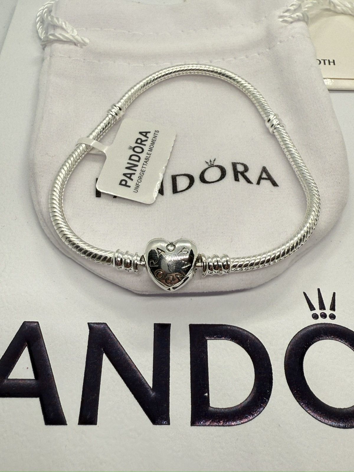 pandora Pandora Moments heart claps snake chain bracelet size 7.5 in Size ONE SIZE - 4 Thumbnail