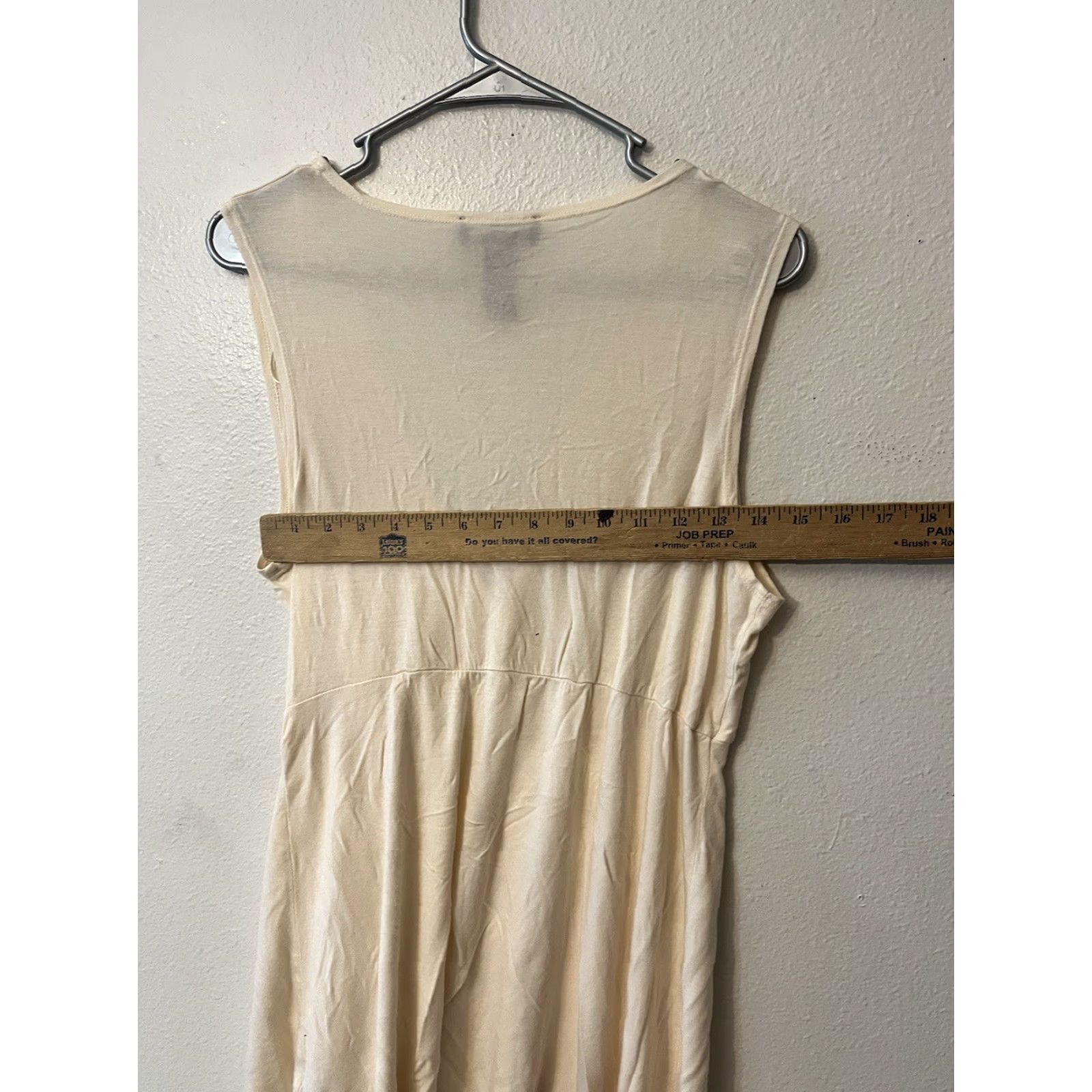 Jones New York Womens Top-JONES NEW YORK-cream stretch knit v-neck gathered faux wrap slvlss L Size L / US 10 / IT 46 - 4 Thumbnail