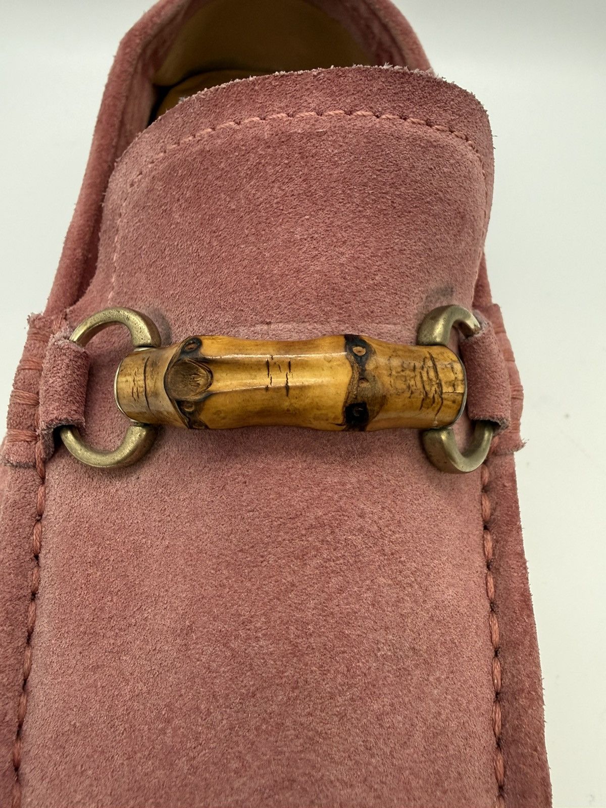 Gucci Gucci Bamboo Horsebit Suede Driving Loafers —Dusty Rose Pink Size US 11 / EU 44 - 11 Thumbnail