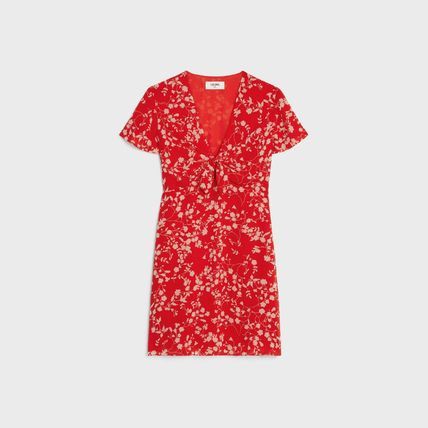 Celine o1w1db10125 2R03L542V Silk Georgette Mini Dress Size XS / US 0-2 / IT 36-38 - 1 Thumbnail