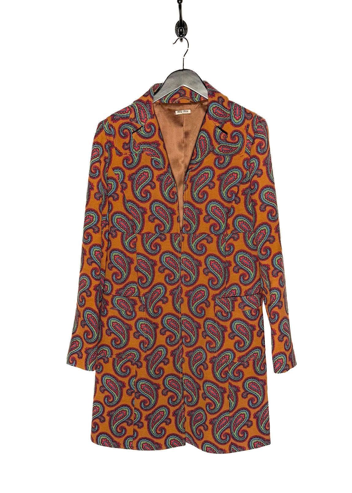 Miu Miu Miu Miu Brown Paisley Print Open Coat Size M / US 6-8 / IT 42-44 - 1 Thumbnail