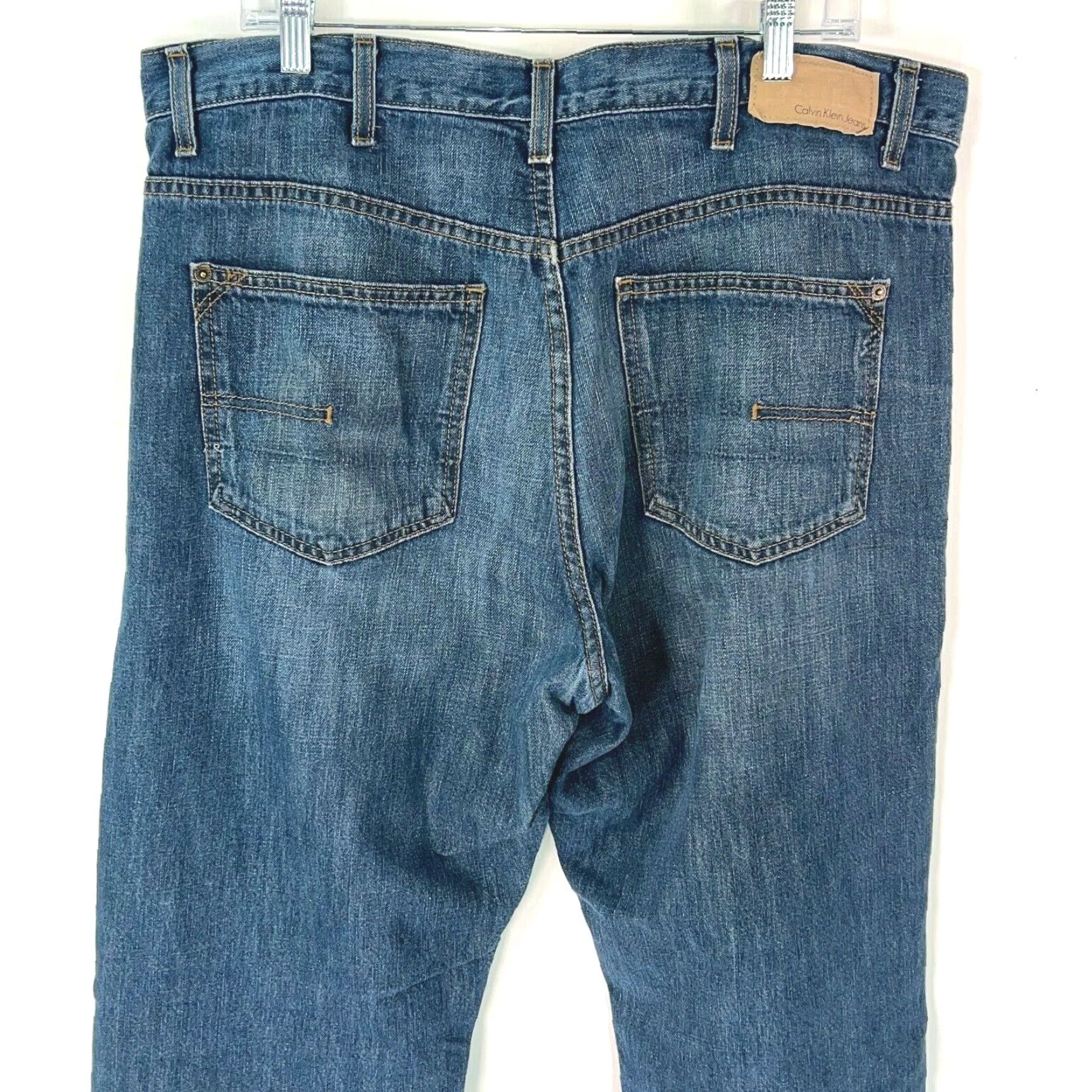 Calvin Klein Calvin Klein Jeans Mens Straight Denim 36X30 Blue Mid Rise Stretch 5-Pocket Jeans Mens Regular Size 36X30 Size US 38 / EU 54 - 4 Thumbnail