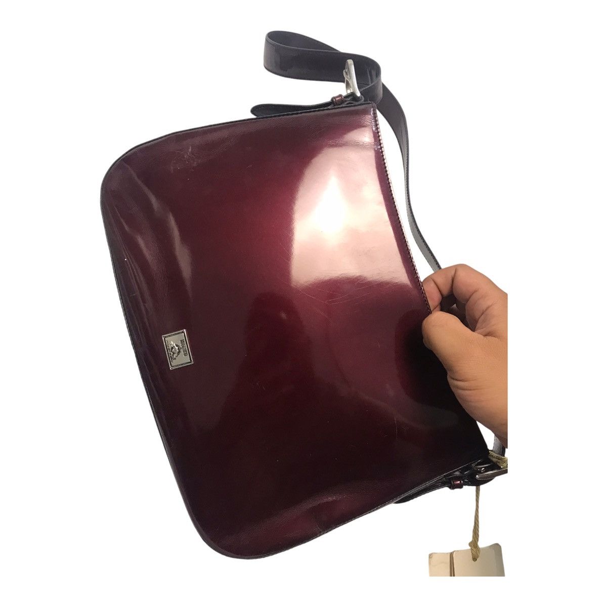 Moschino × Vintage Moschino Domestic Skin Shoulder Purple Bag Size ONE SIZE - 10 Thumbnail