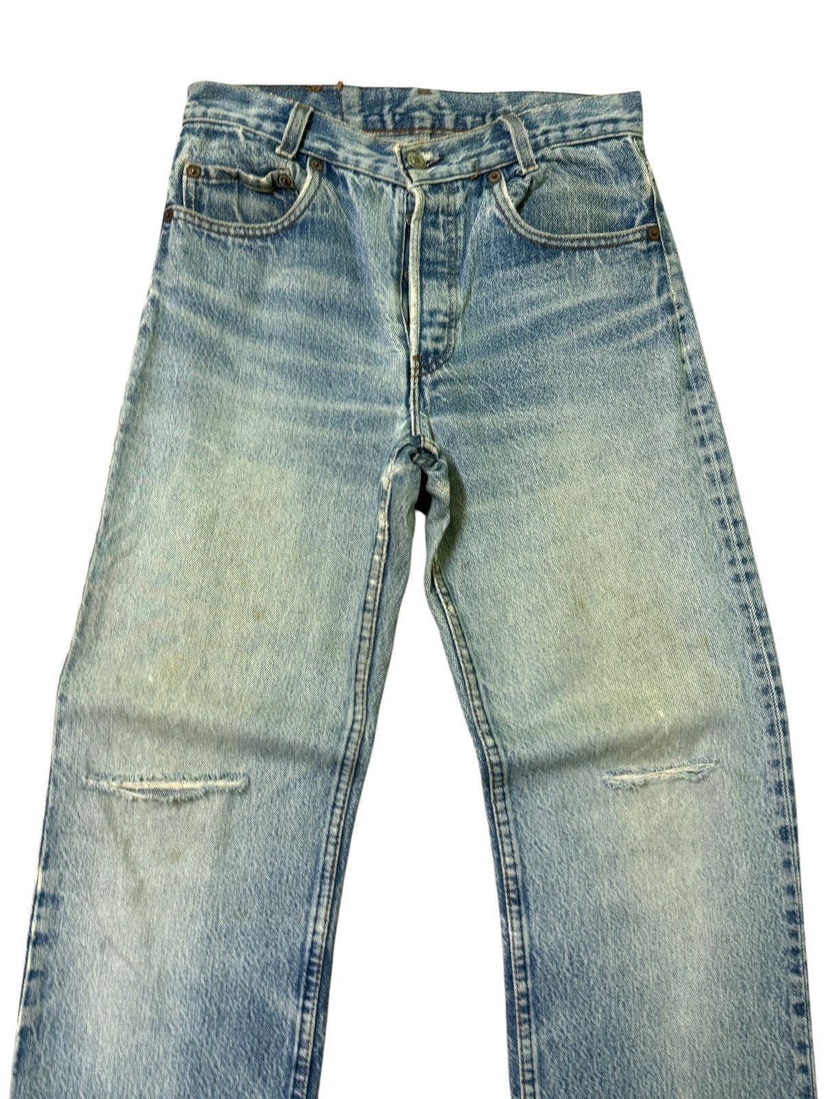 Levi's Vintage Levi's 501 Blue Distressed Mud Wash Denim Jeans Size US 27 - 5 Thumbnail