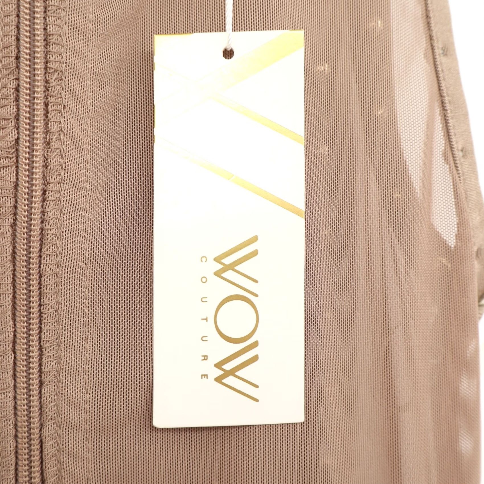 Vintage WOW Couture Bodycon Dress Beige Gold Studs Bandage Cocktail Party Sand L NWT Women Size L / US 10 / IT 46 - 5 Thumbnail
