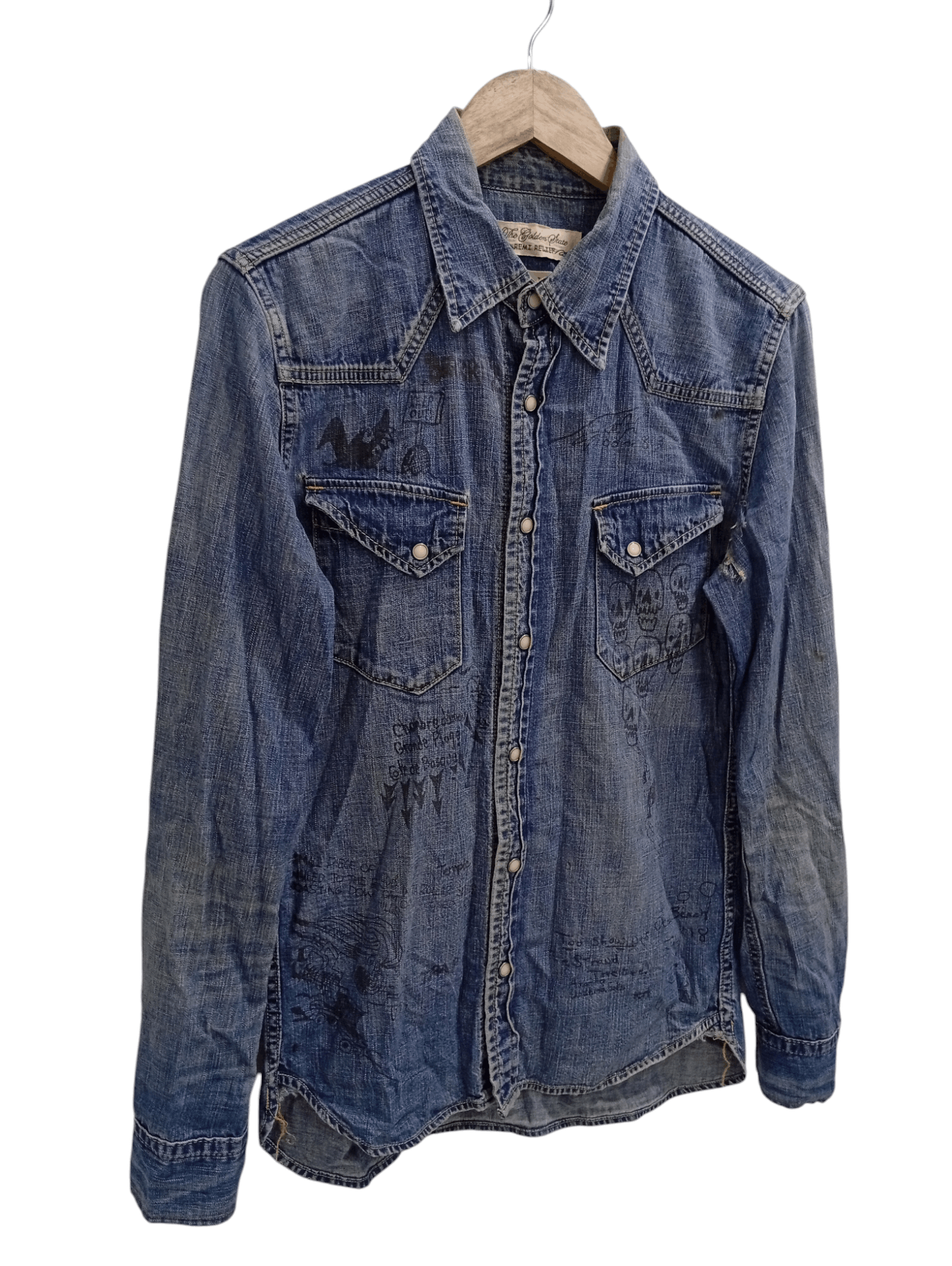 Japanese Brand × Remi Relief 🔥🔥Remi Relief Artwork Denim Chambray Shirt Size US M / EU 48-50 / 2 - 2 Thumbnail