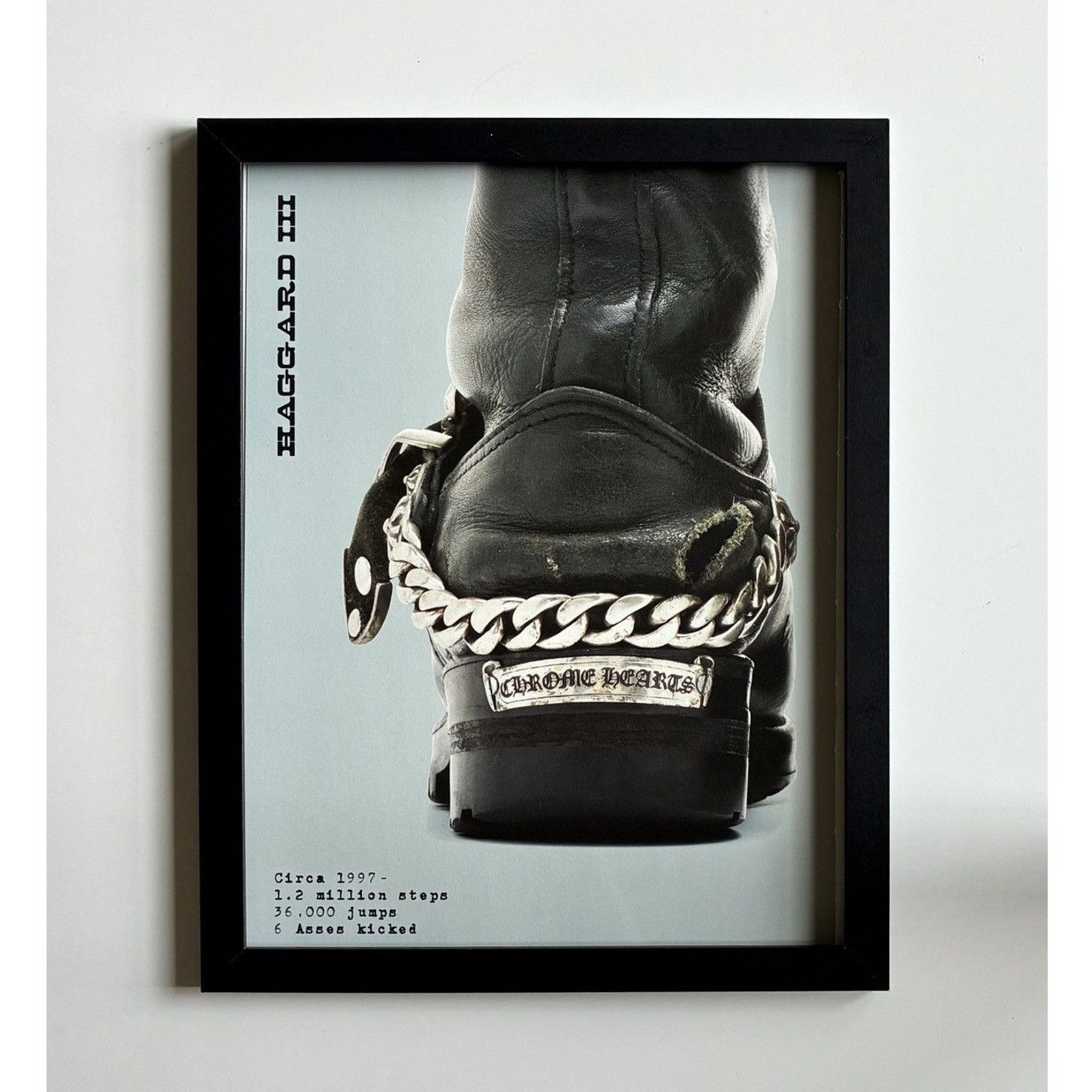 Chrome Hearts × Japanese Brand × Vintage Chrome Hearts Black Boot photo Framed poster 9x11 Size ONE SIZE - 1 Thumbnail