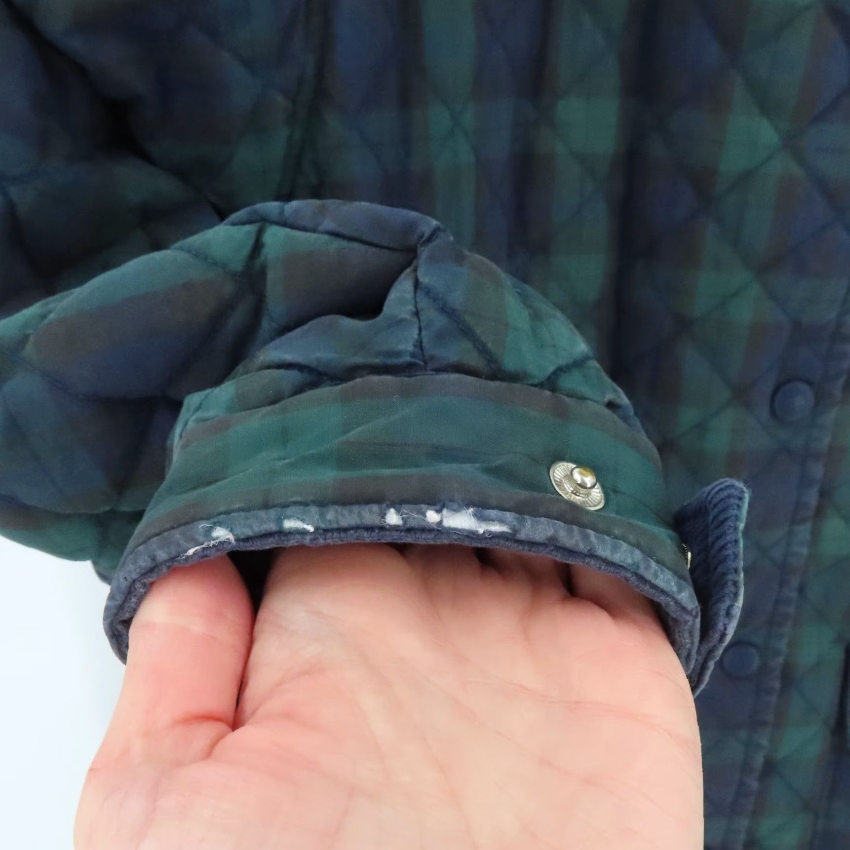 Tommy Hilfiger VINTAGE Tommy Hilfiger Jacket Blue Tartan Plaid Corduroy Collar 90s Quilted Coat Mens XL Cotton Casual Size US XL / EU 56 / 4 - 4 Thumbnail