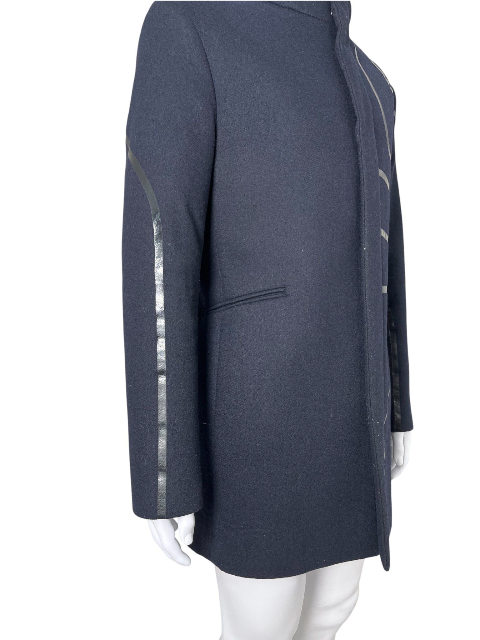 Dirk Bikkembergs 2010's Blue Wool Hooded Parka Size US L / EU 52-54 / 3 - 8 Thumbnail