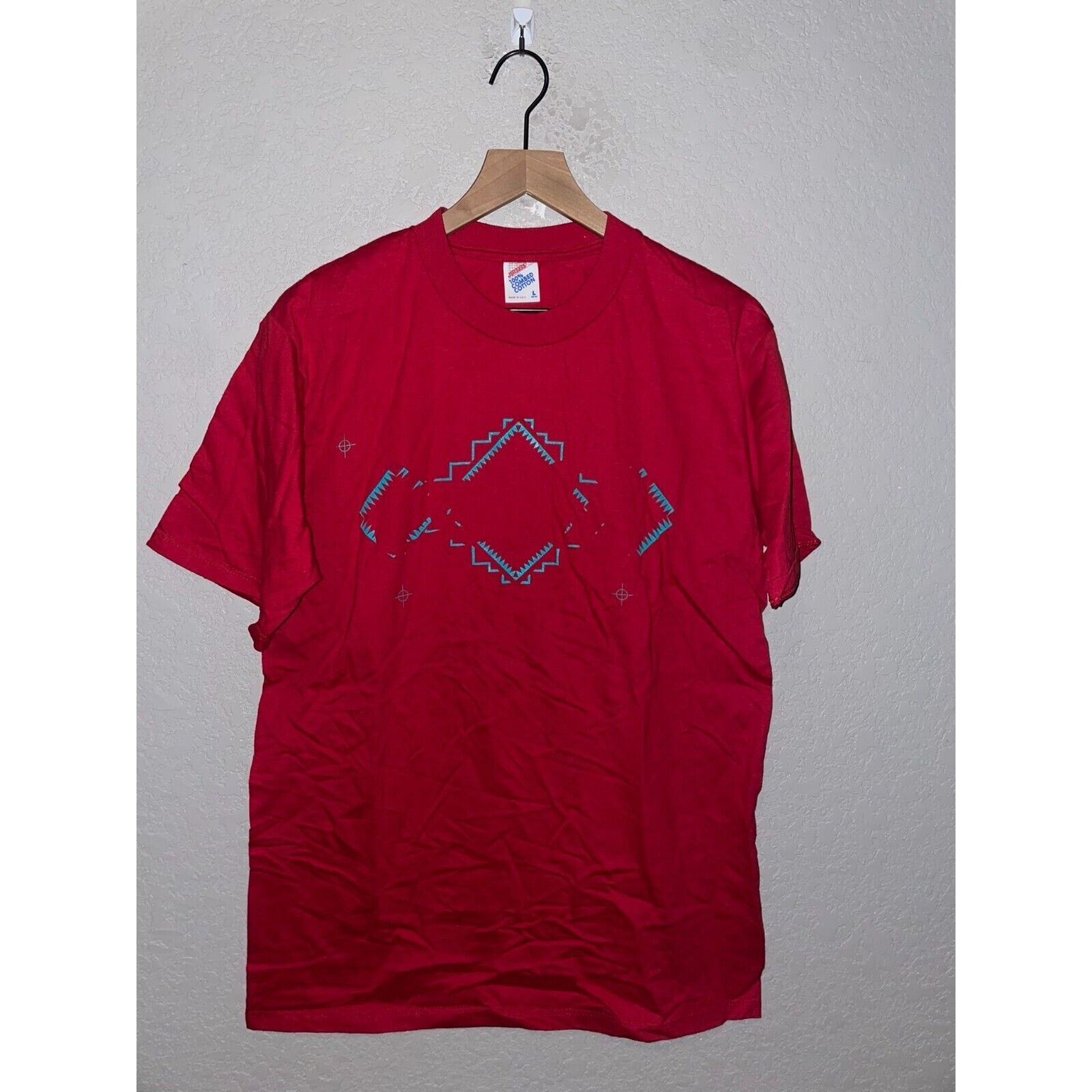 Jerzees Vintage Test Print Shirt Tee Red Graphic VTG Large 90s Size US L / EU 52-54 / 3 - 1 Thumbnail