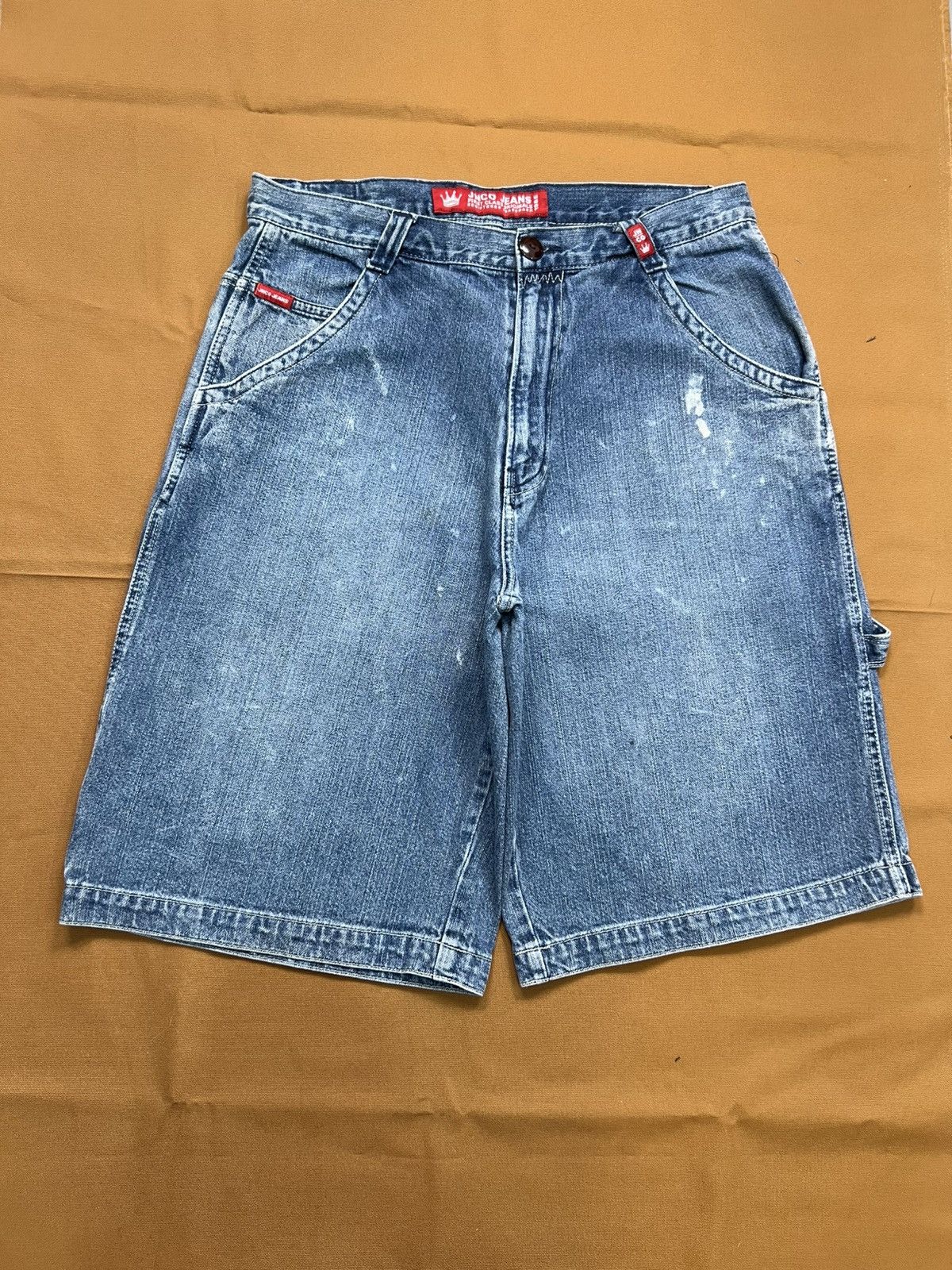 JNCO × Southpole × Vintage Rare vintage jnco crown embroidery denim jort Size US 35 - 2 Thumbnail