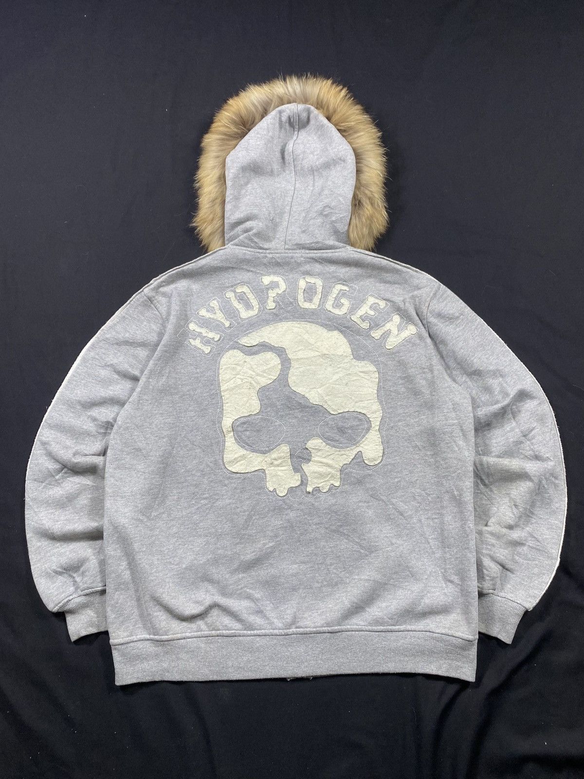 Japanese Hydrogen Skull Zip Fur Hoodie Lgb ifsix style
