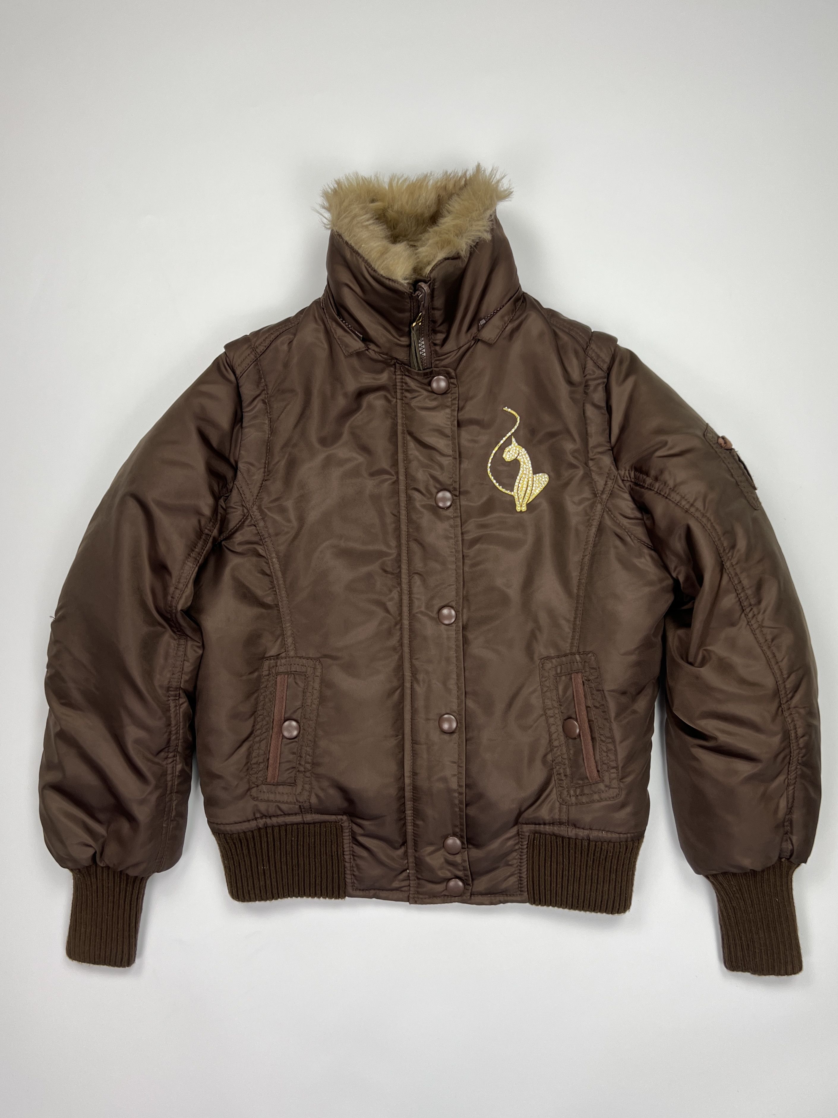 Hysteric Glamour Y2K Style Baby Phat Faux Fur Short Bomber Down Jacket Size S / US 4 / IT 40 - 7 Thumbnail