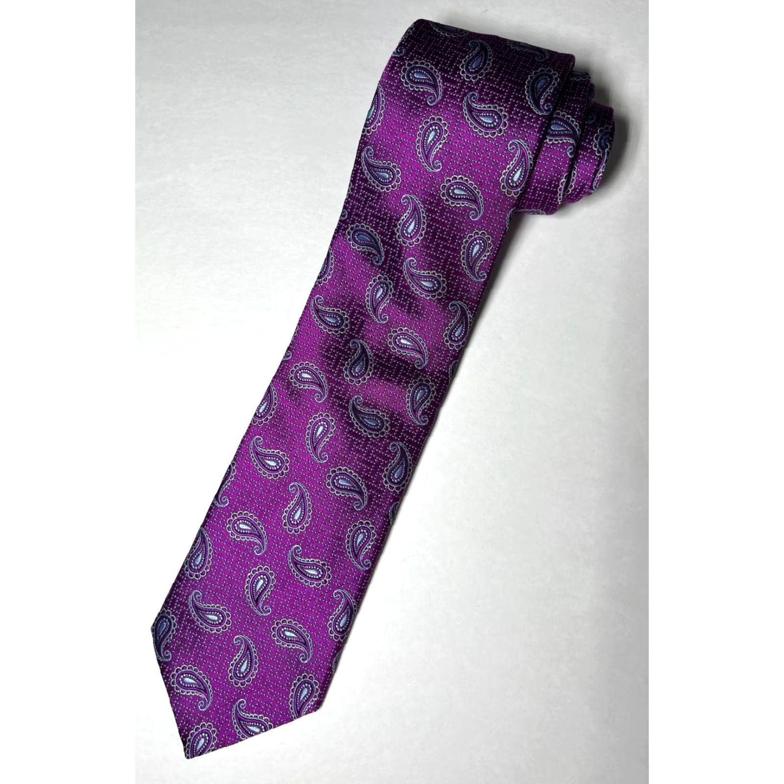 Canali VINTAGE Canali Paisley Silk Tie Pink Made in Italy Mens Shirt? Size ONE SIZE - 2 Thumbnail