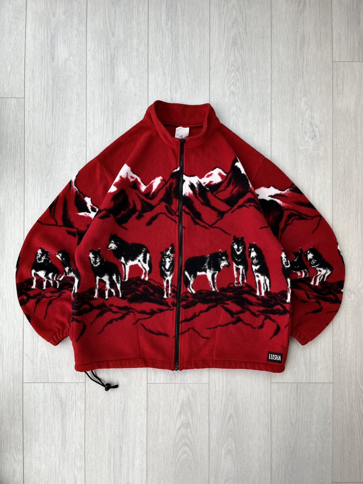 Other Vintage Wolfs Fleece Jacket All Over Print Y2K Gorpcore 90s Size US L / EU 52-54 / 3 - 1 Thumbnail