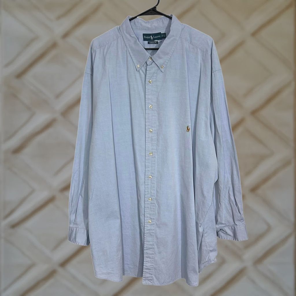Ralph Lauren Ralph Lauren Classic Fit Shirt Long Sleeve Button Down Light Blue Tall Size US XXL / EU 58 / 5 - 1 Thumbnail