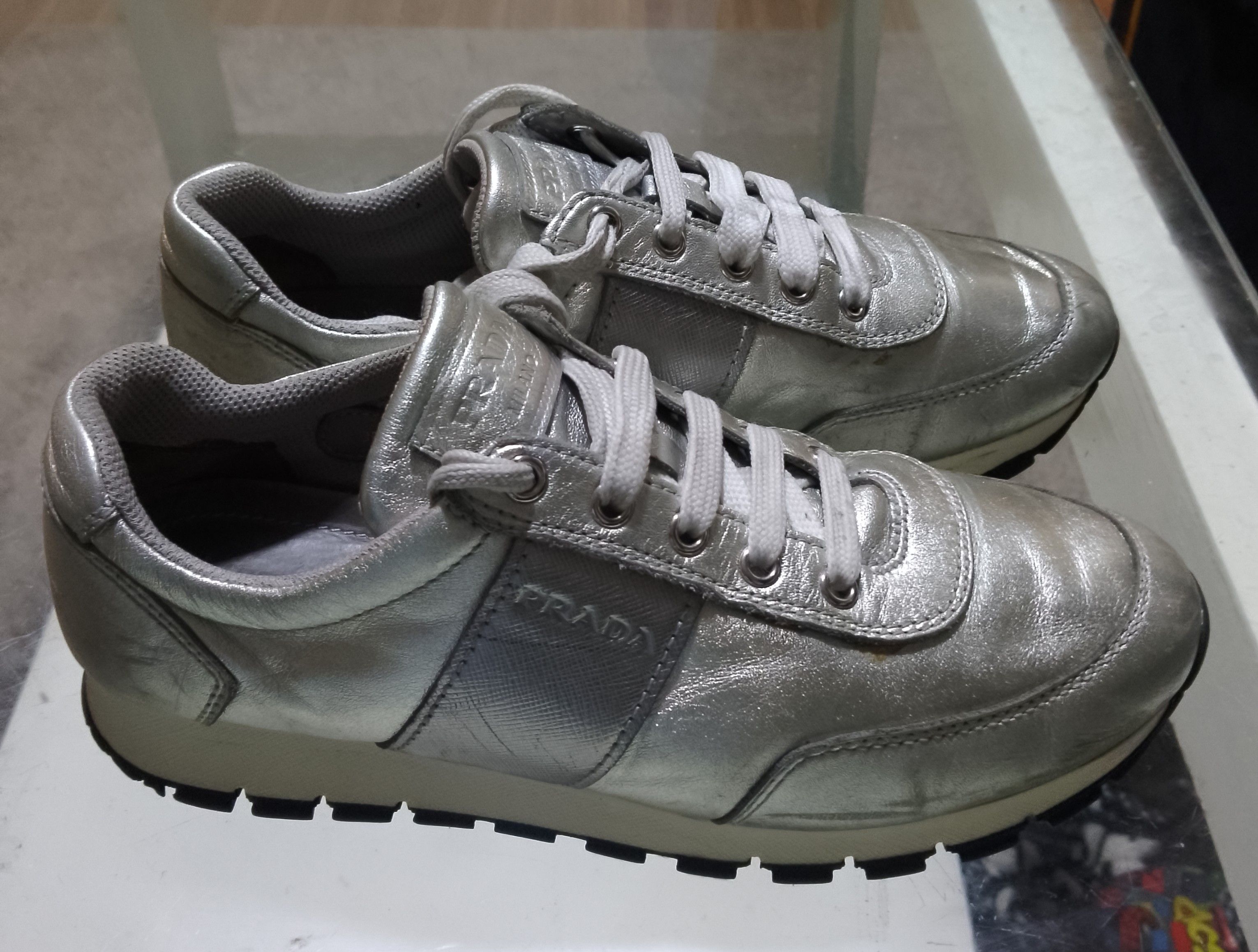 Prada Prada athletic metallic silver Size US 8.5 / IT 38.5 - 6 Thumbnail