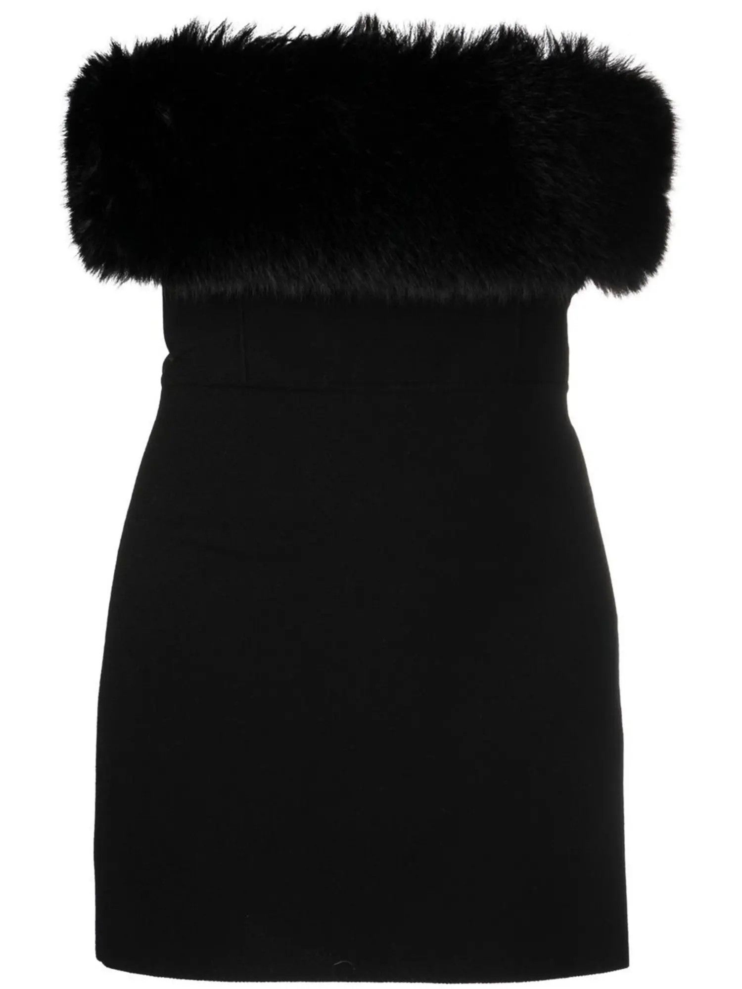Saint Laurent Paris o1s1wg110924 Strapless Dress in Wool in Black Size XL / US 12-14 / IT 48-50 - 1 Thumbnail