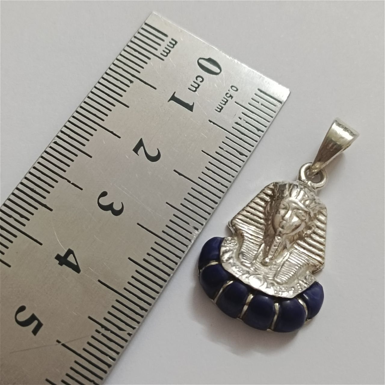 925 Silver Pharaoh Pendant with Lapis Lazuli –Egypt Jewelry