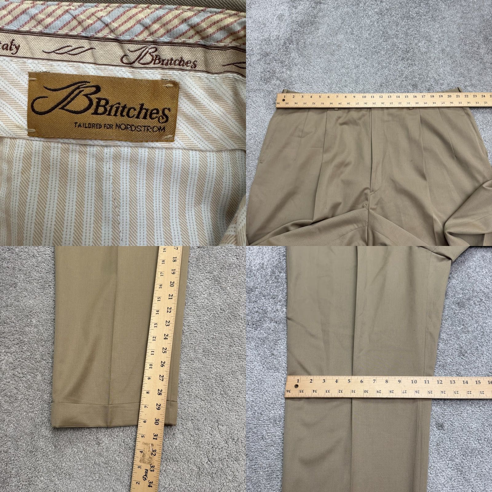 Nordstrom **VINTAGE 90s Britches Mens 44x28 Khaki Wool Dress Pants** User: **VINTAGE 90s Britches Mens 44 Khaki Wool Dress Pants** Size US 44 / EU 60 - 10 Thumbnail
