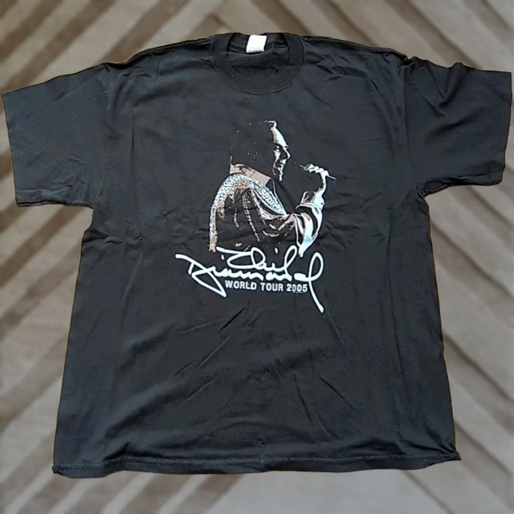 Gildan VINTAGE Neil Diamond 2005 World Tour Graphic Print Men's T-Shirt XL XL Black Graphic Print Band Music 2000's Men Size US XL / EU 56 / 4 - 1 Thumbnail