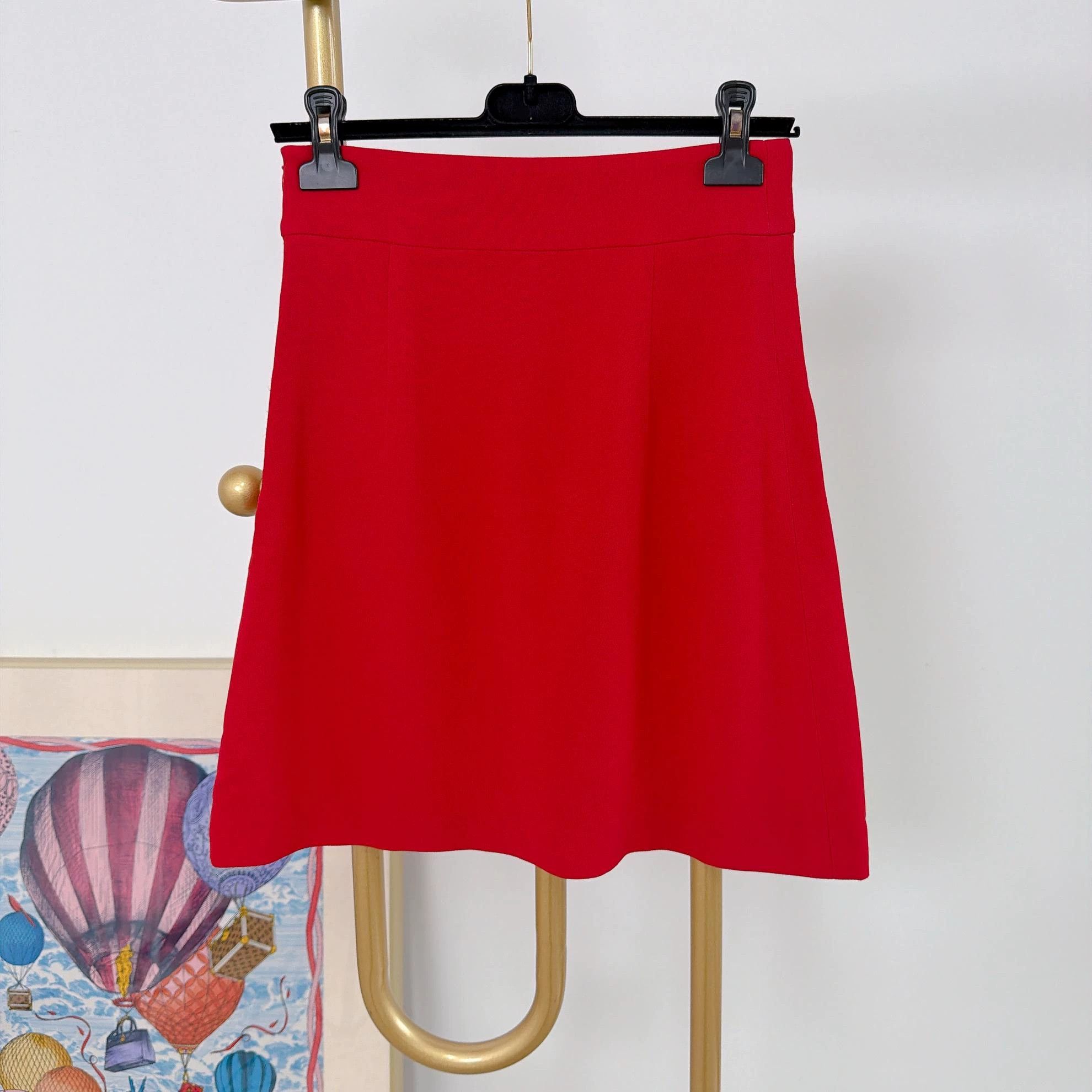 Miu Miu MIU MIU Women's Red Crystal Skirt 42 Size 28" / US 6 / IT 42 - 2 Thumbnail