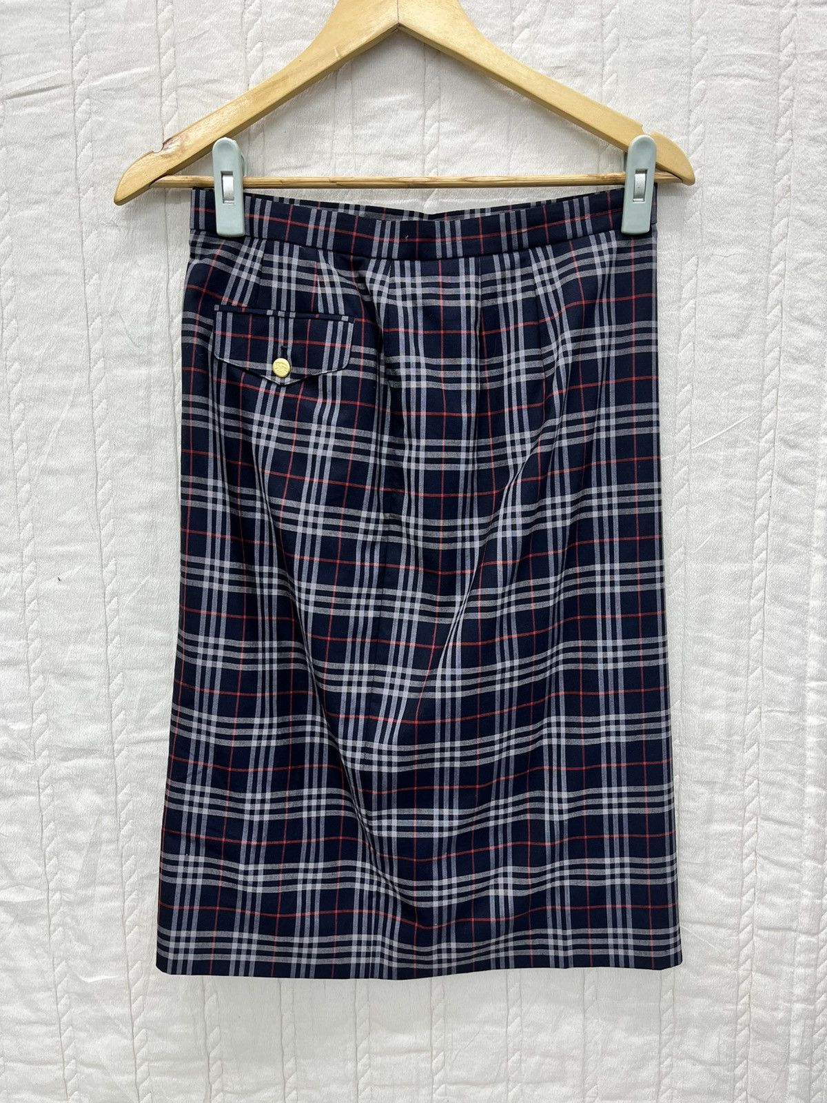 Burberry × Vintage ARCHIVE🔥BURBERRY WOOL CHECKED SKIRT Size 28" / US 6 / IT 42 - 5 Thumbnail