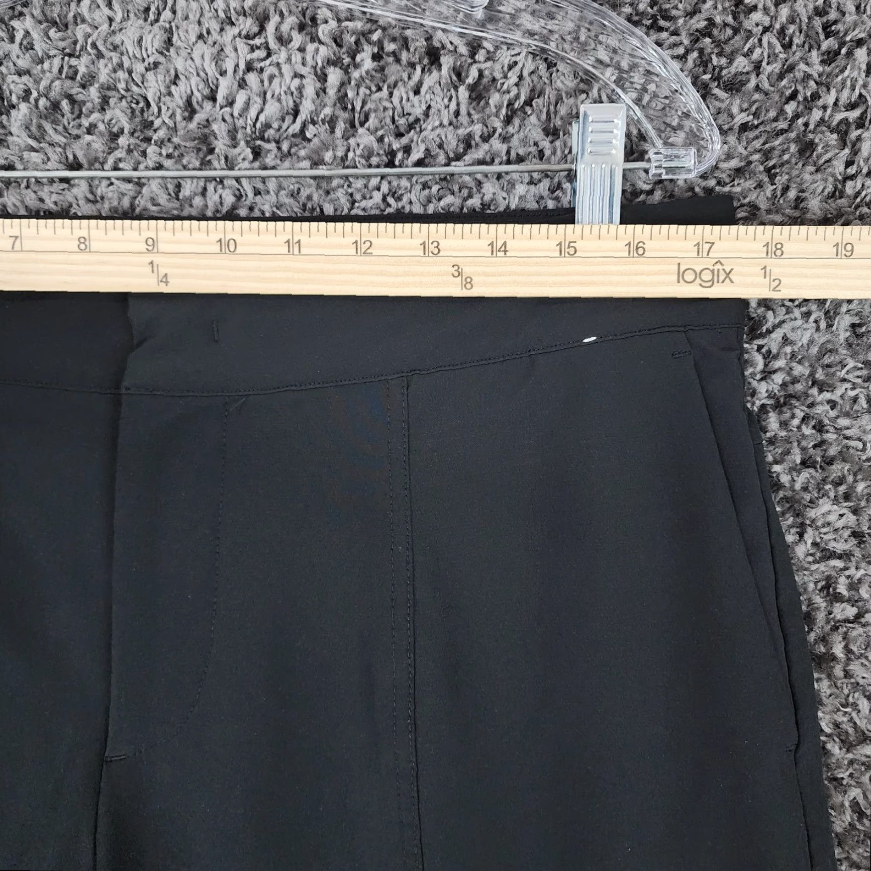 Vintage Mondetta Womens Black Pants Straight Leg Polyester Stretch Size 12 Size 34" / US 12 / IT 48 - 5 Thumbnail