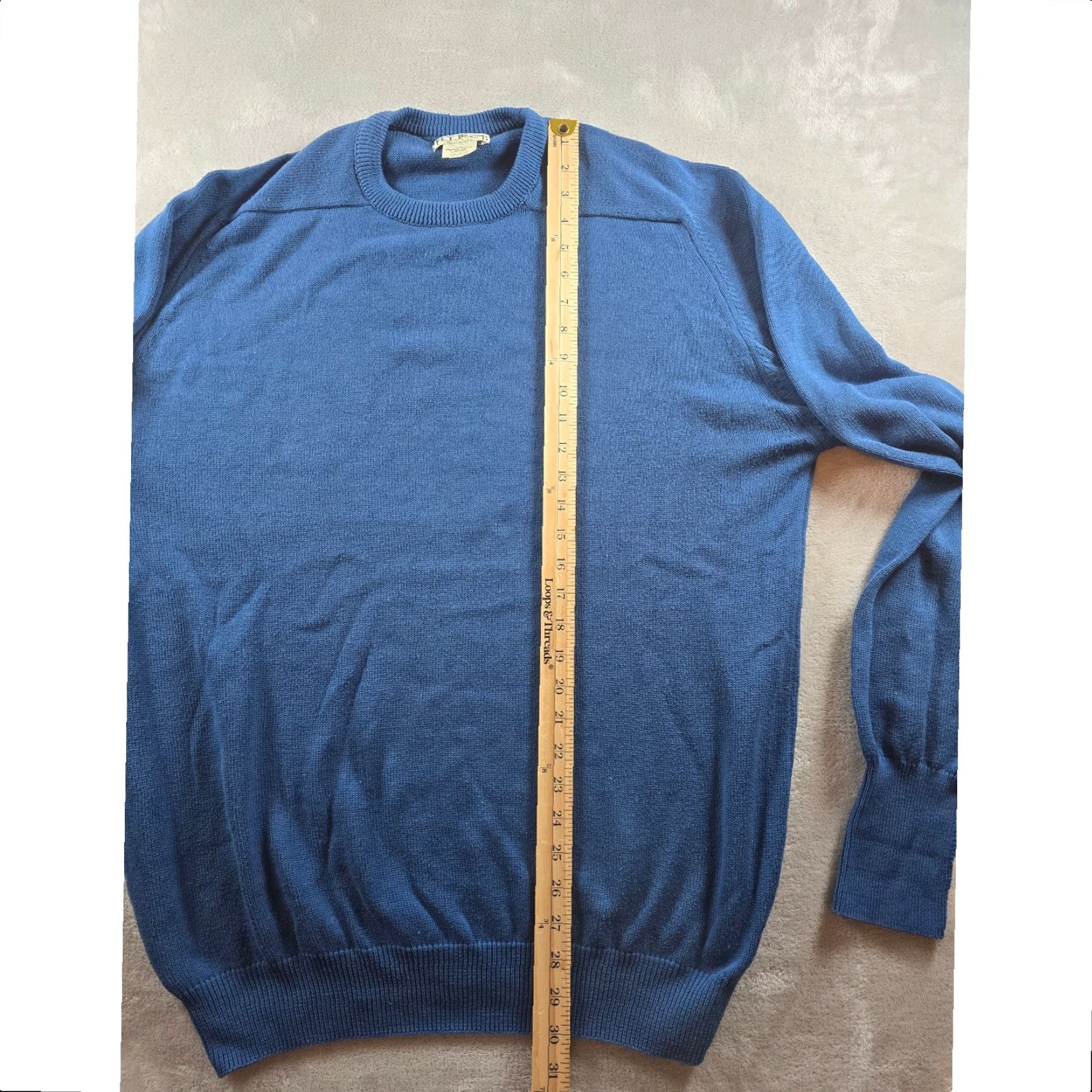 Vintage VINTAGE LL Bean Sweater Mens LT Blue Crew Neck Knit Cotton Made in USA Size US L / EU 52-54 / 3 - 5 Thumbnail