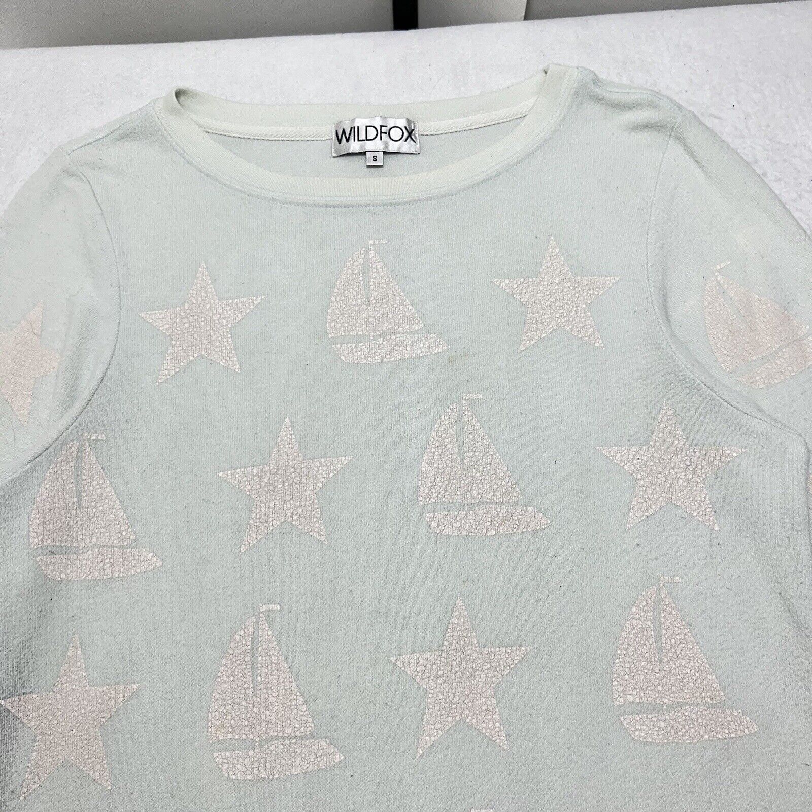 Wildfox WildFox Crewneck Pullover Boats + Stars Blue Sweatshirt Top Size S / US 4 / IT 40 - 2 Thumbnail