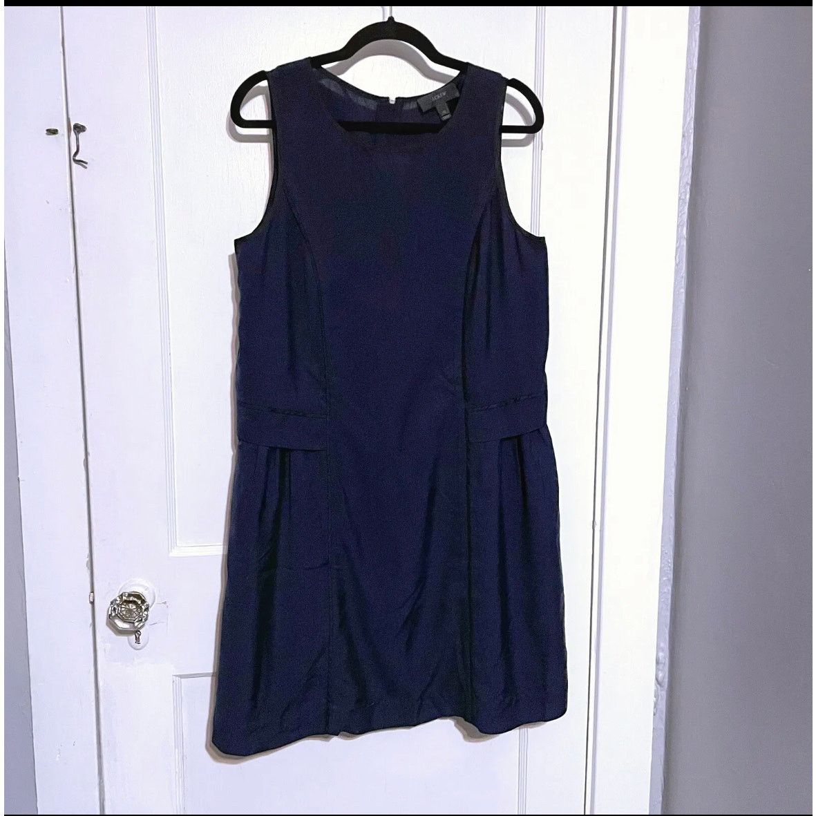 J.Crew J. Crew Drapey Sleeveless Dress drop waist Sz 12 Navy Black Size XL / US 12-14 / IT 48-50 - 1 Thumbnail