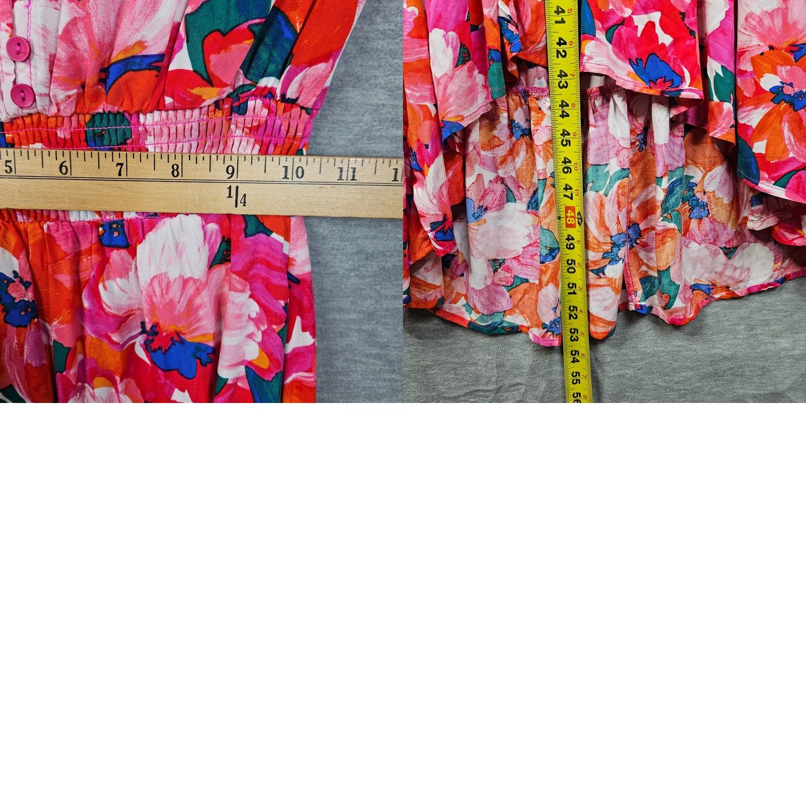 Vintage Abel The Label XS Women's Floral Tropical Flutter Maxi Dress Shirt? Size XS / US 0-2 / IT 36-38 - 9 Thumbnail