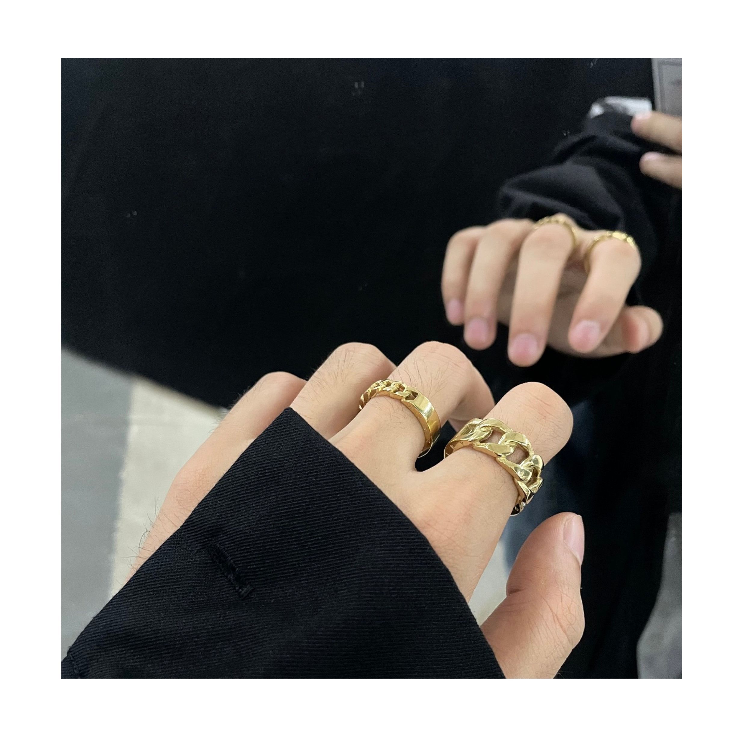 Jewelry Dark Jewelry Rings Open Size Chrome Ring (Size 7-13) Size ONE SIZE - 3 Thumbnail