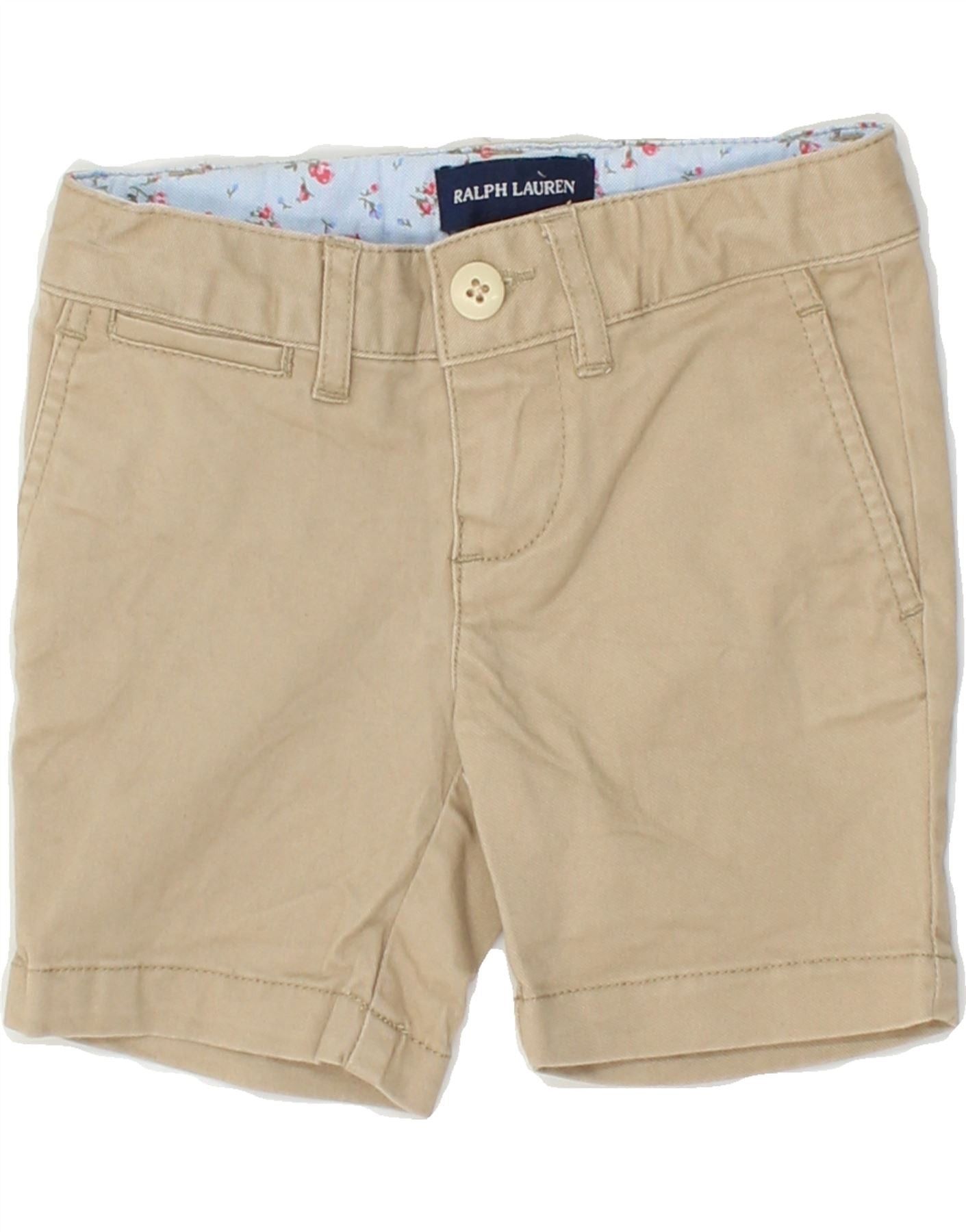 Ralph Lauren Baby Girls Classic Chino Shorts 18-24 Months W18 Beige Cotto Size 24" / US 00 / IT 34 - 1 Thumbnail