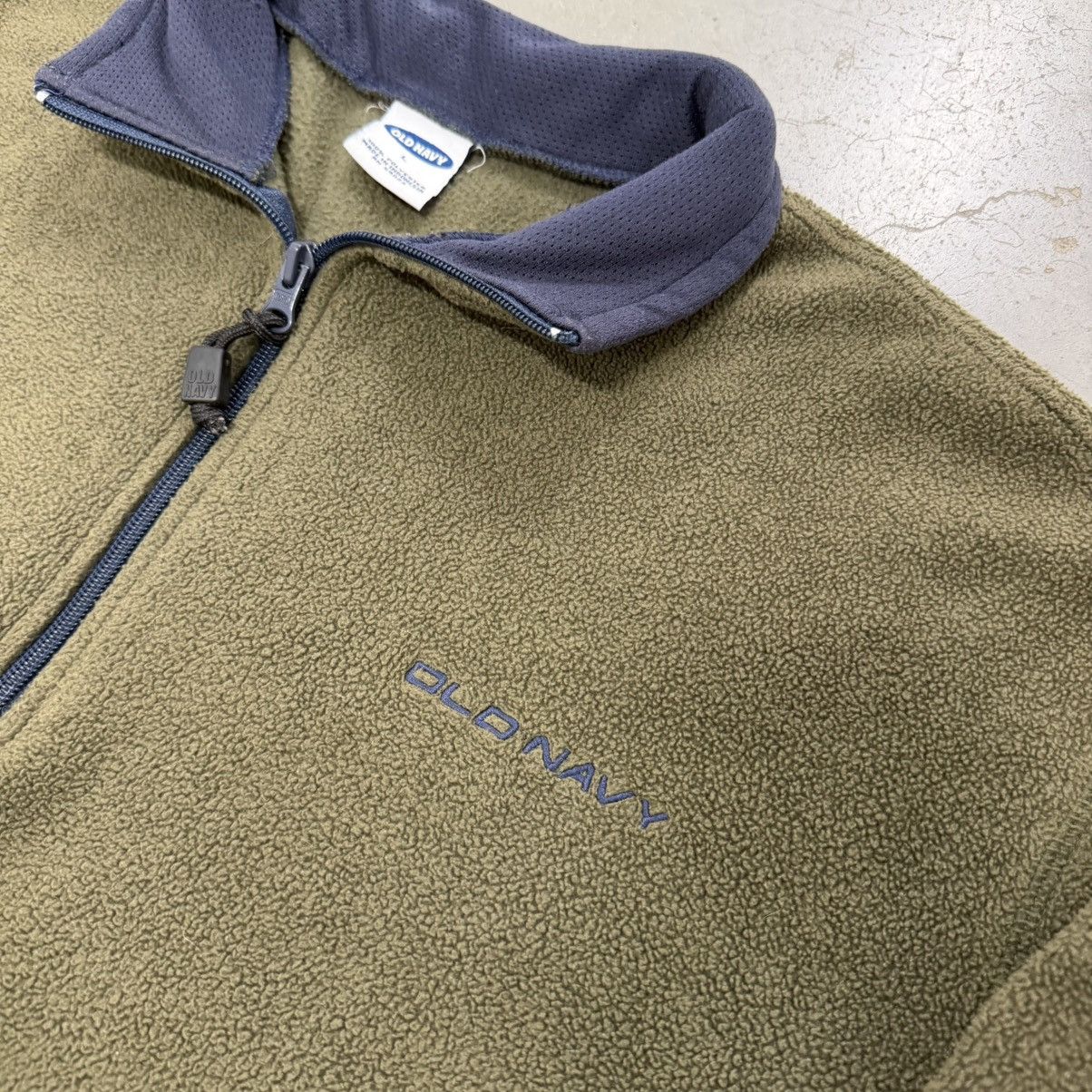 Old Navy Old Navy Olive Green Fleece Quarter Zip Pullover Size L Size US L / EU 52-54 / 3 - 2 Thumbnail
