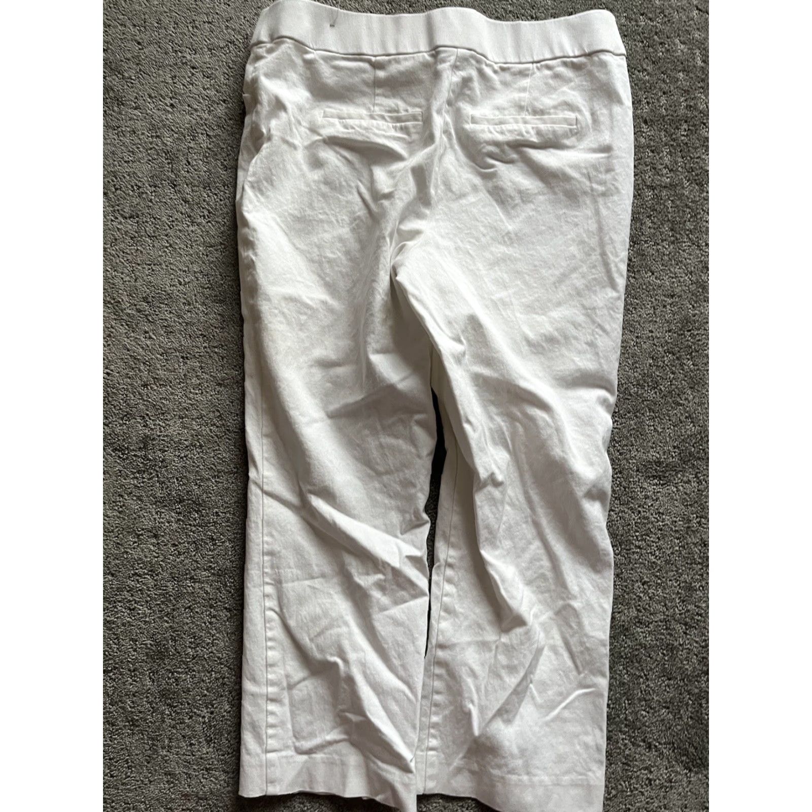 Vintage Chico's Pants White Knit High Rise Ankle Straight Leg 0 Regular Women Stretch Machine Washable Size 25" / US 0 / IT 36 - 3 Thumbnail