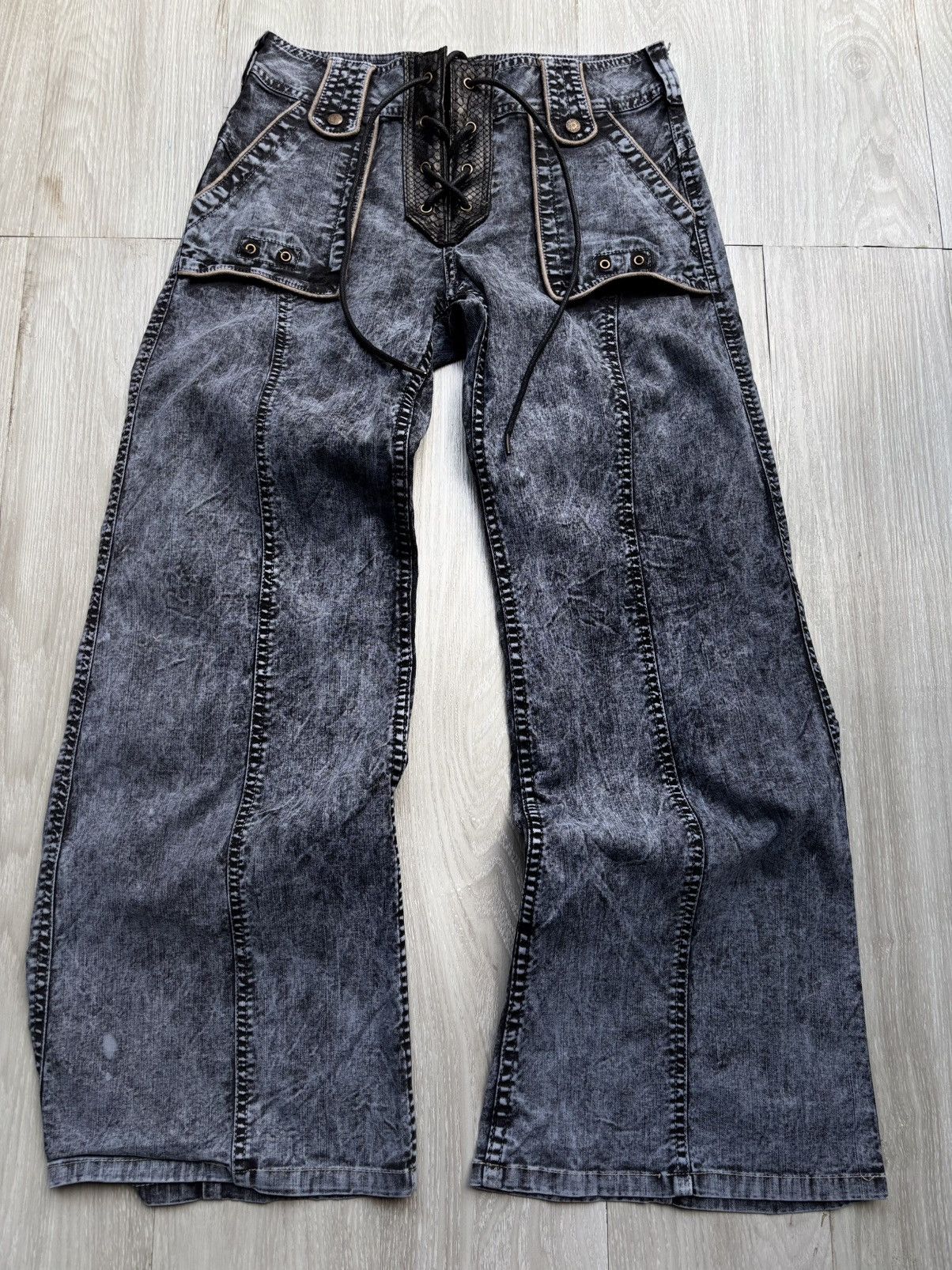 PPFM FLAMINGO lace up flared cargo pants Size US 26 / EU 42 - 1 Thumbnail