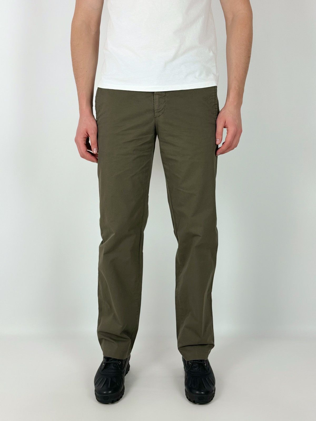 Prada Milano Cotton Chino Green Pants Made in Italy