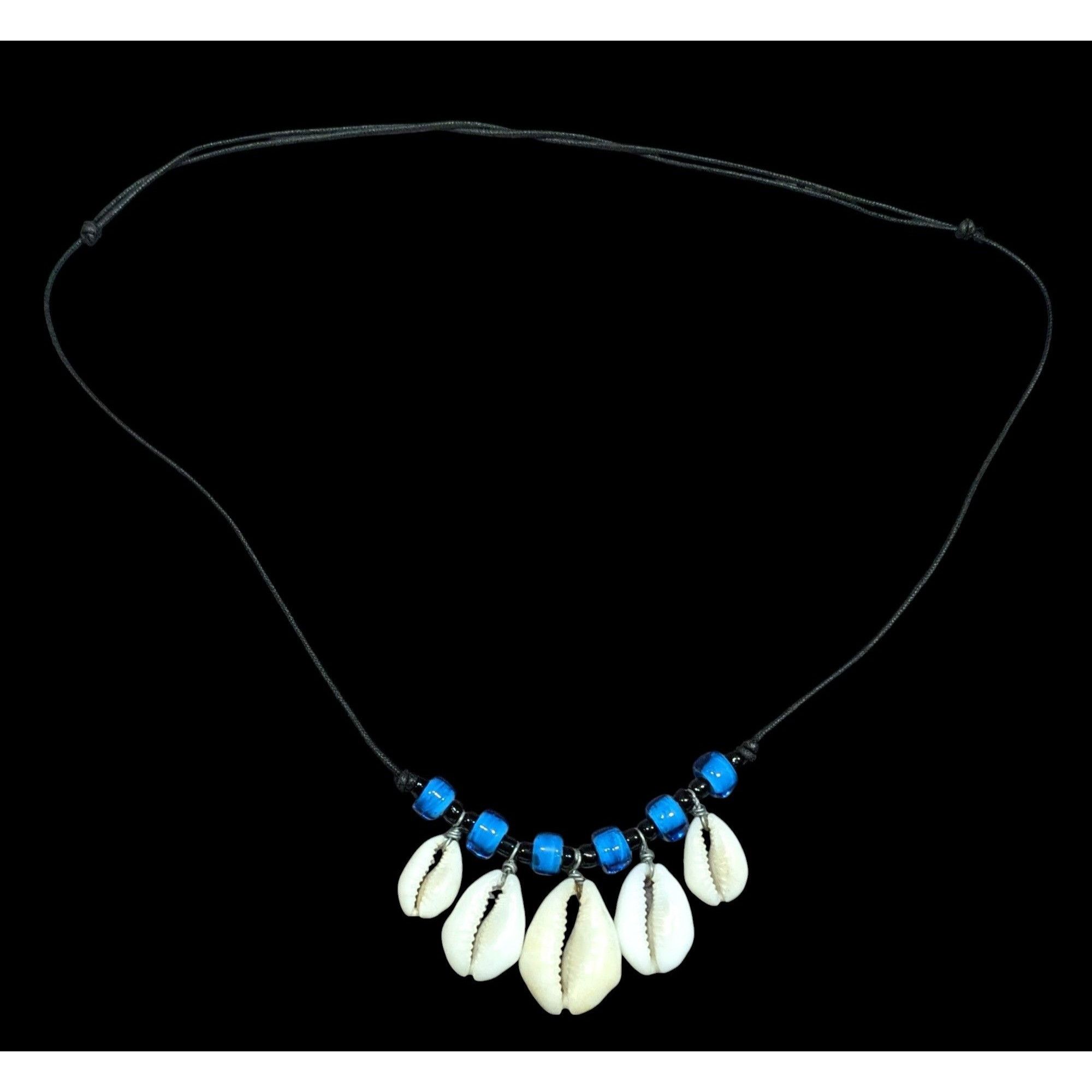 Other Vintage 90s Mermaidcore Beachy Cowrie Shell And Blue Glass N Size ONE SIZE - 1 Thumbnail
